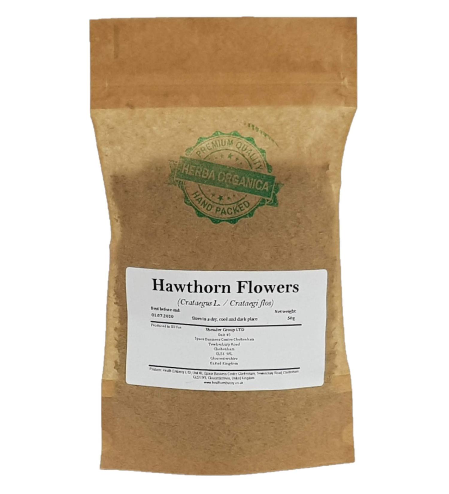 Herba Organica Hawthorn Flower Herbal Tea - Crataegus L - Aub pine Fleur Tisane 50g - Buy Online on GoSupps.com