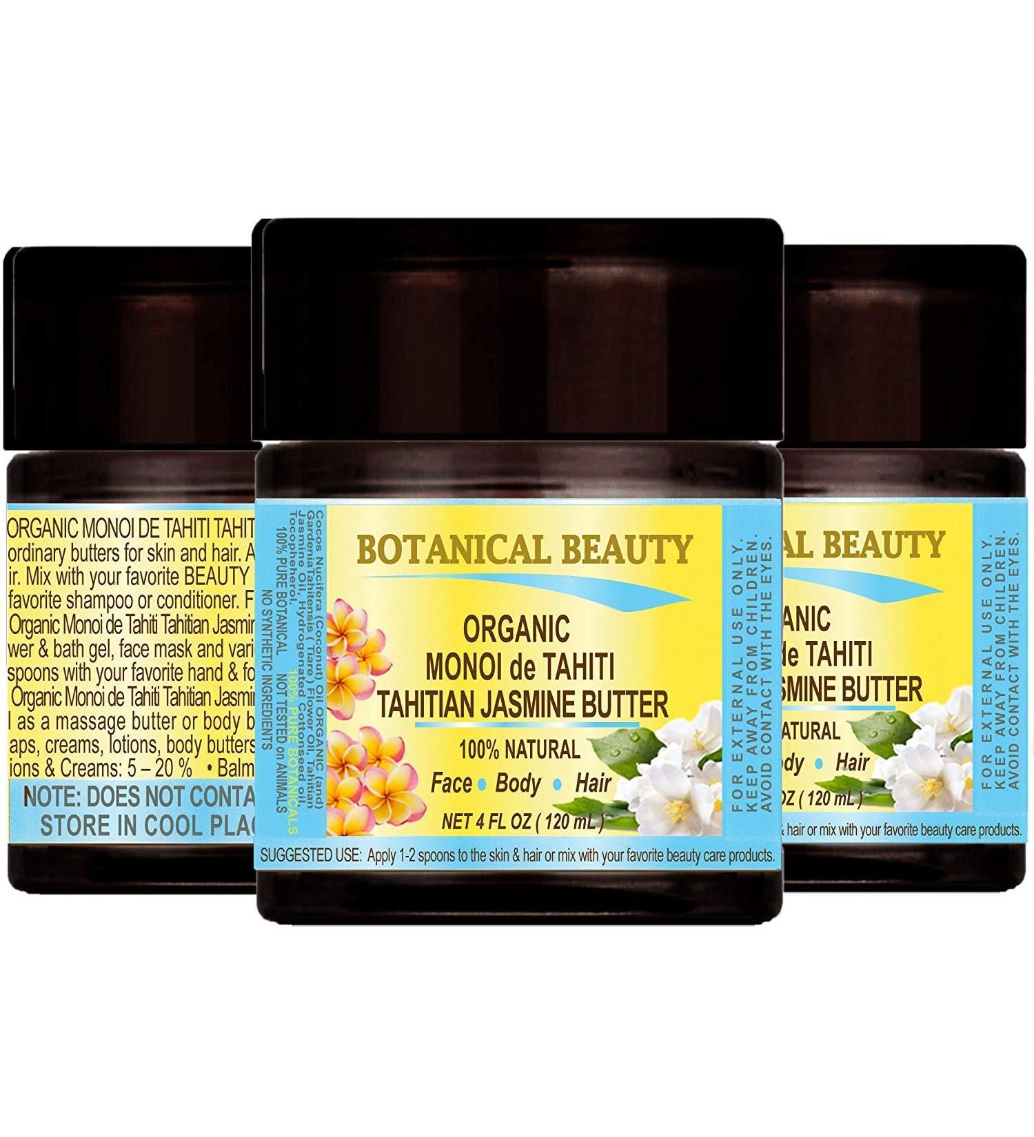 Buy Botanical Beauty MONOI OIL BUTTER - Pure Natural Virgin Unrefined RAW 4 Fl. Oz. for Face Skin Body Hair & Nails | International Shipping - Buy Online on GoSupps.com