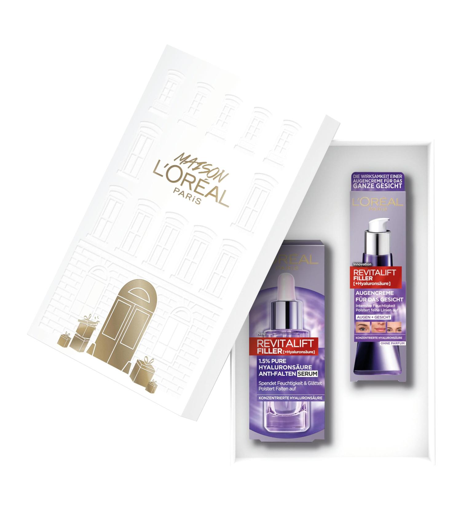 L'Or al Paris Facial Care Set - Hyaluronic Acid Serum & Anti-Aging Eye Cream | Revitalift Filler | 1.5% Pure Hyaluronic Acid Vitamin C E | International Shipping - Buy Online on GoSupps.com