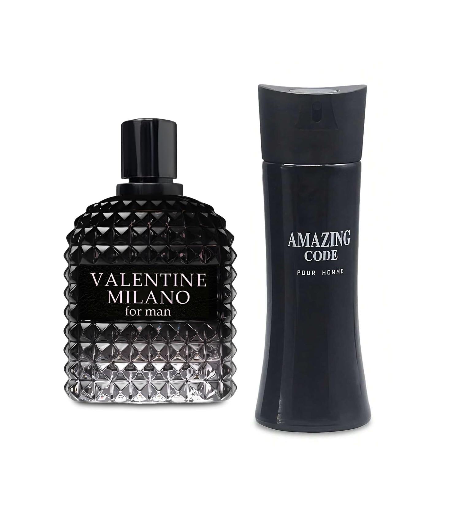 2PCS Valentine Milano/Amazing Code Eau De Toilette for Men-Fresh Romantic Scent Perfume for Men 3.4 Fl Oz Each Mens Cologne For All Skin Daily Used MilanoMen/Amazing Code - Buy Online on GoSupps.com