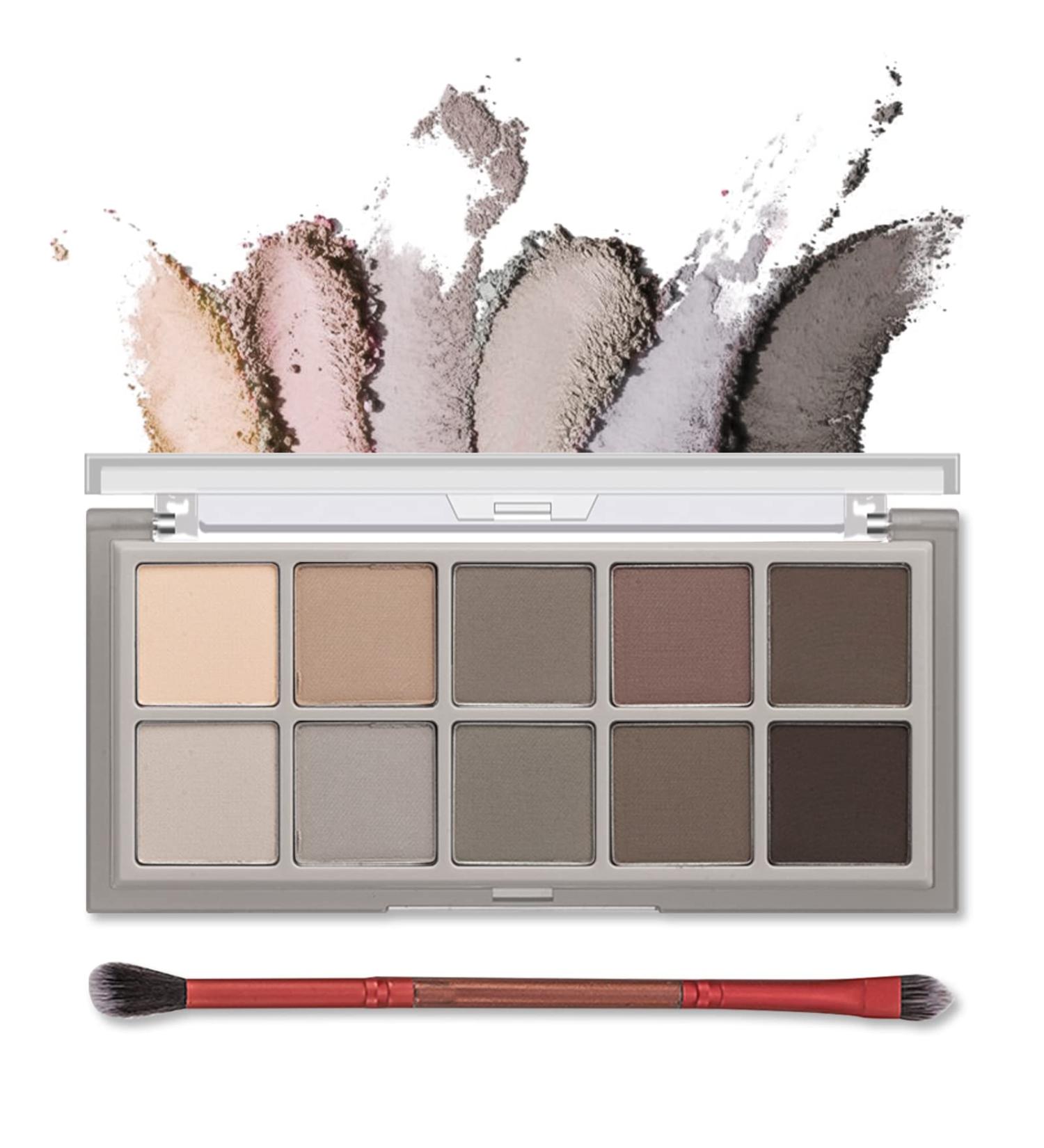 Erinde 10-Color Matte Eyeshadow Palette - Cement Shade | High Pigment, Long-Lasting | Neutral Nude Makeup for Older Women - Buy Online on GoSupps.com