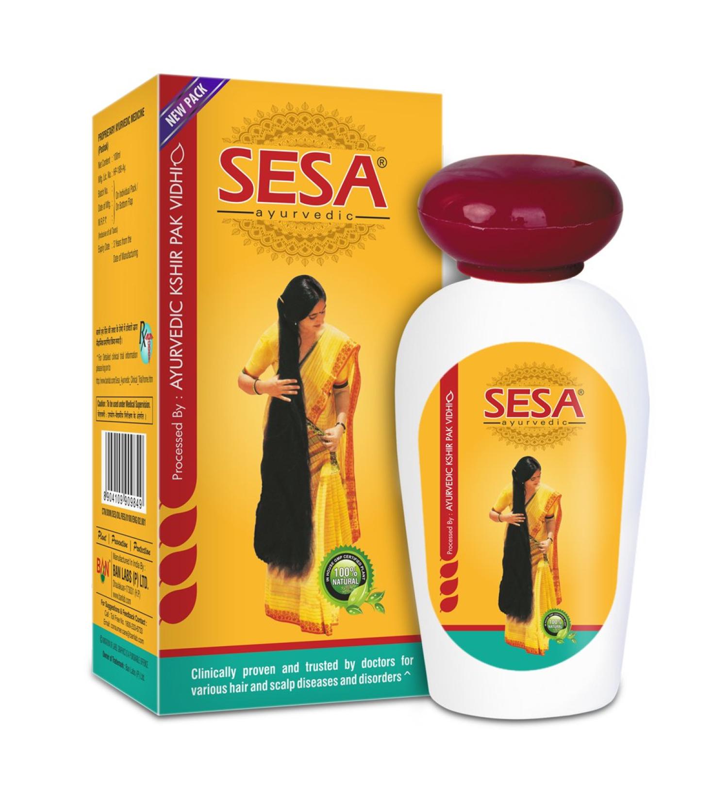 SESA Ayurvedic Hair Growth Oil 100ml - Reduces Hair Fall & Supports Growth - Buy Online on GoSupps.com
