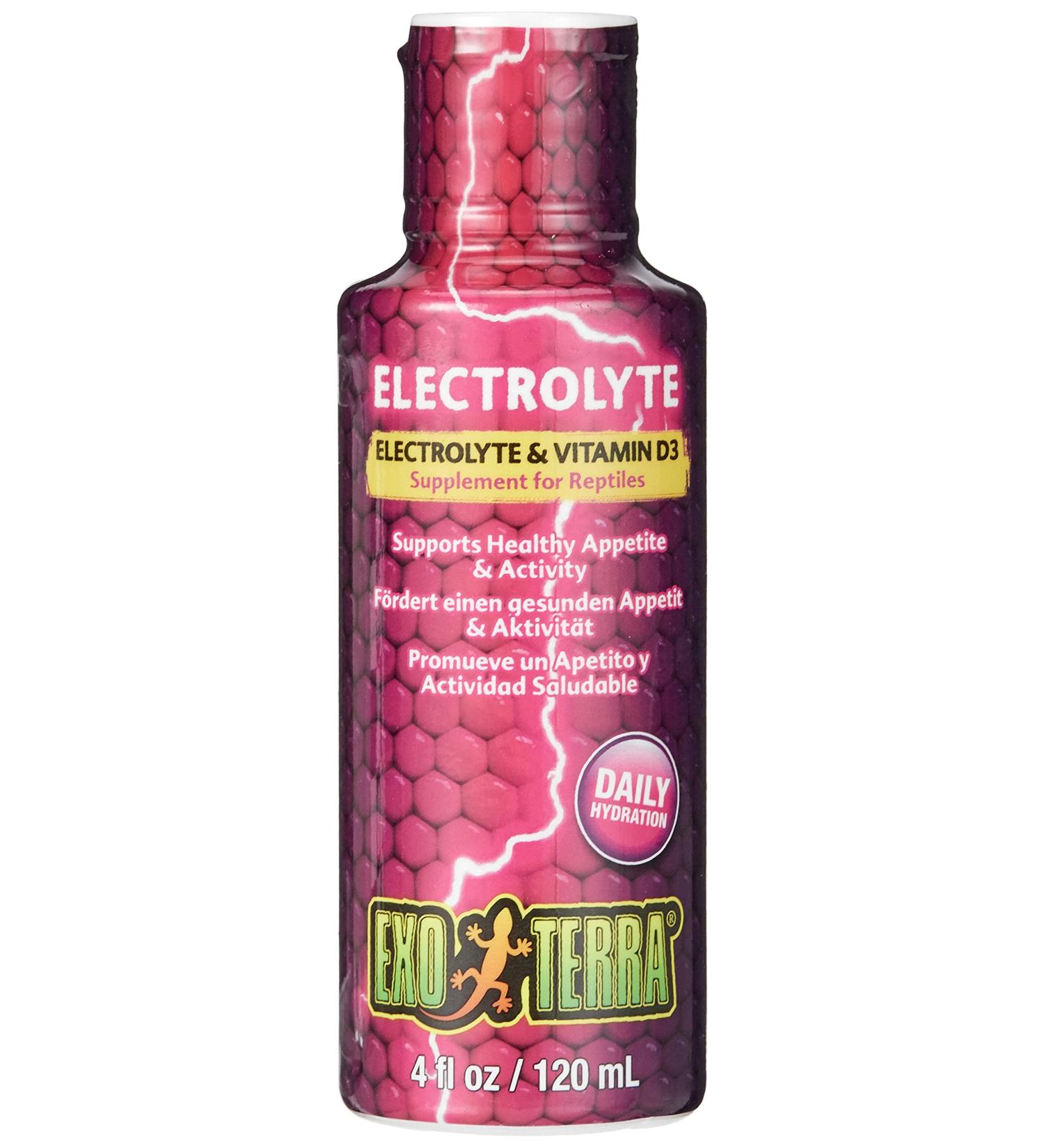 Exo Terra Liquid Electrolytes & Vitamins for Reptiles - D3 Supplement & Food Additive 120ml - International Shipping Available - Buy Online on GoSupps.com