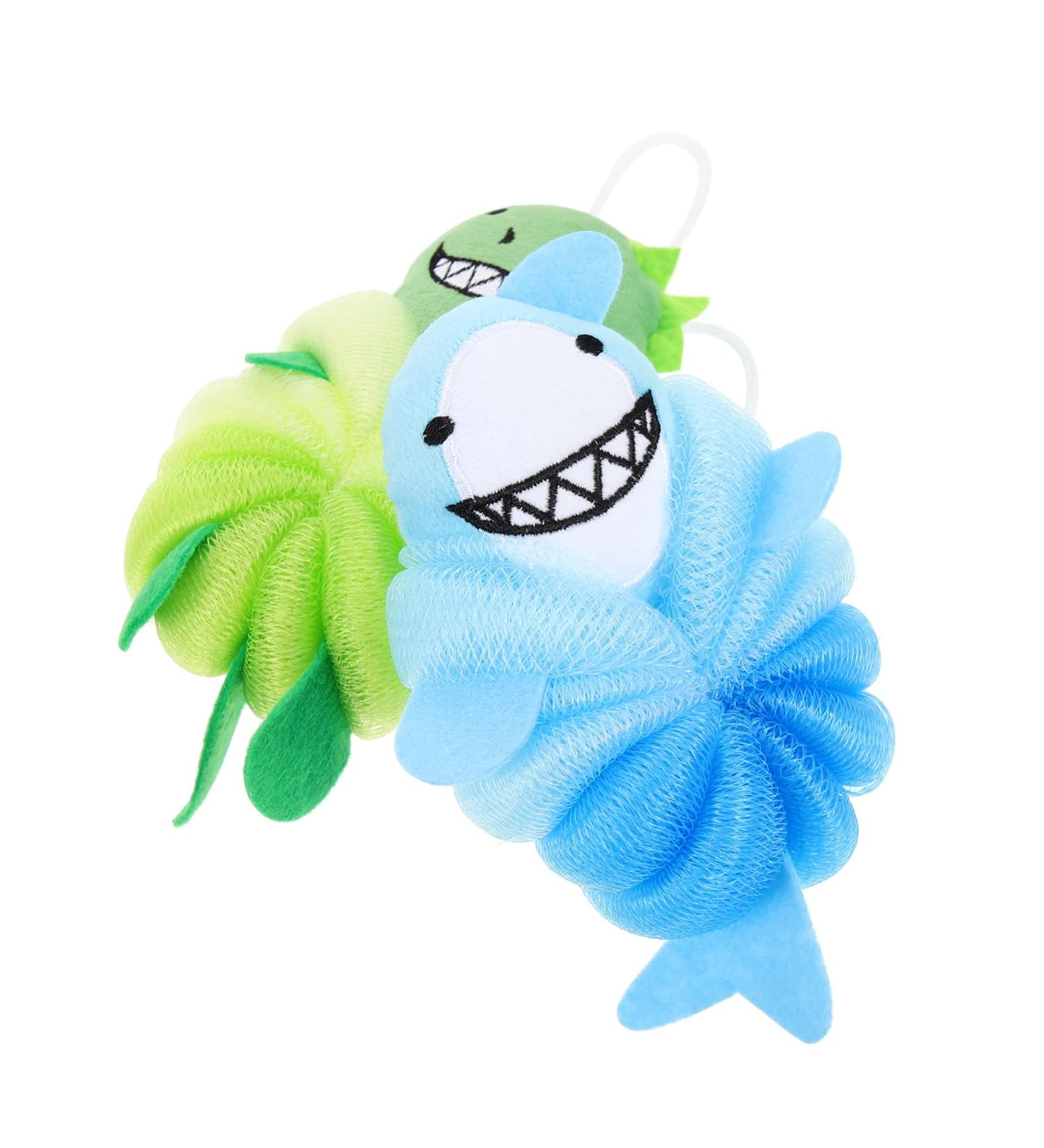 FOMIYES 2pcs Baby Loofah Exfoliating Bath Puff | Cute Animal Shower Scrubber 18x11CM | Ideal for Kids & Gentle Cleansing - Buy Online on GoSupps.com