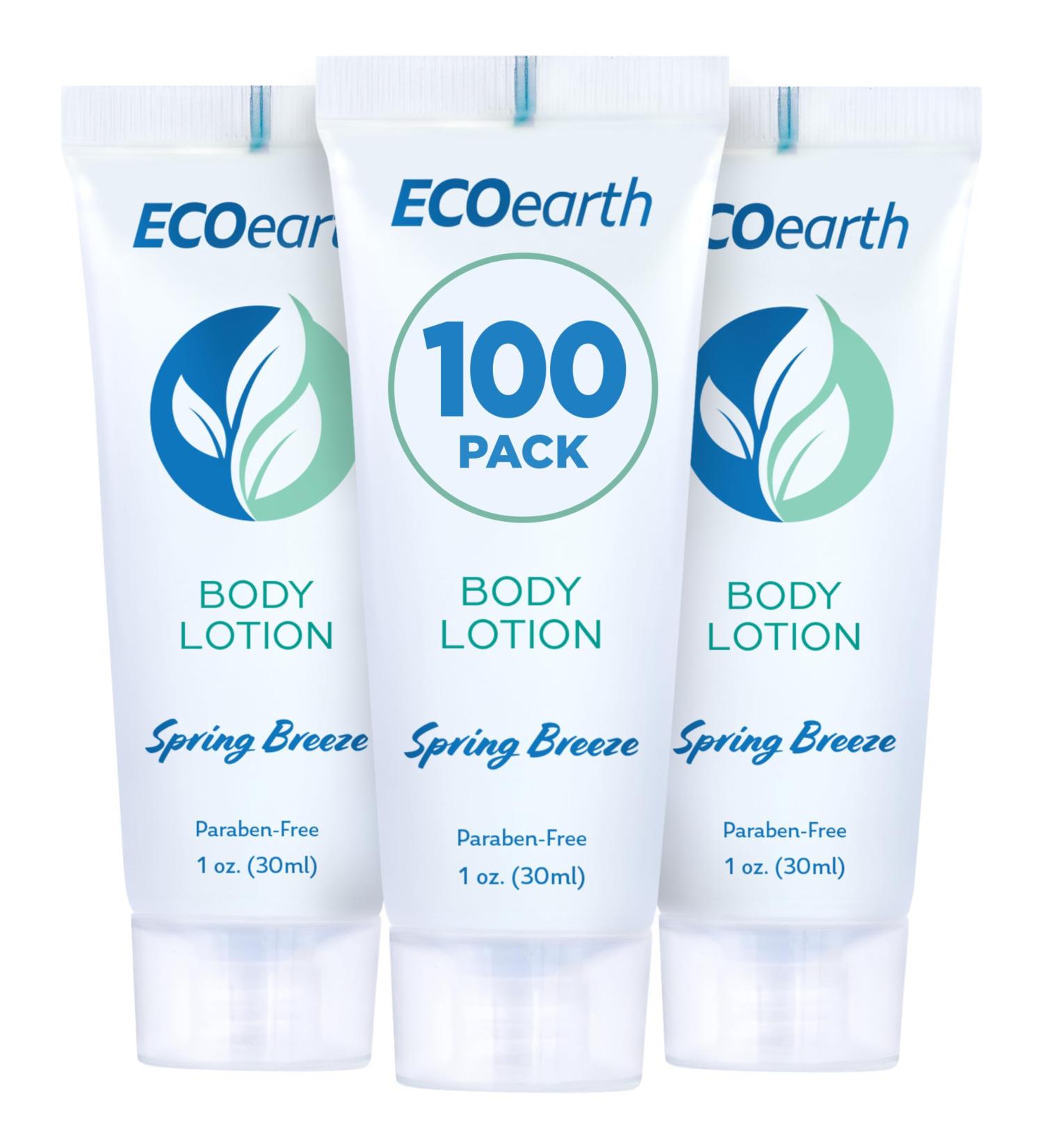 EcoEarth Travel Size Lotion (1 fl oz 100 PK) - Invigorating Spring Breeze Body Lotion for Hotels | Quality Mini Guest Toiletries in Bulk - Buy Online on GoSupps.com