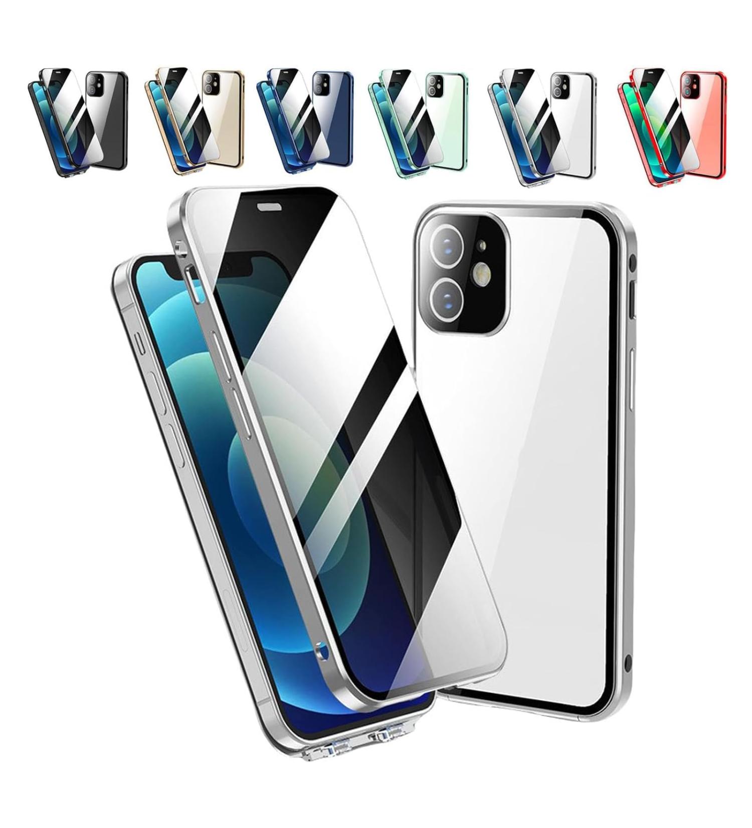 Phone Privacy Case 360 Degree Front and Back Privacy Tempered Glass Cover Phone Case with Privacy Screen Protector Front & Back Tempered Glass 360 Full Screen Covered (Silver 14 pro max) Silver 14 pro max - Buy Online on GoSupps.com