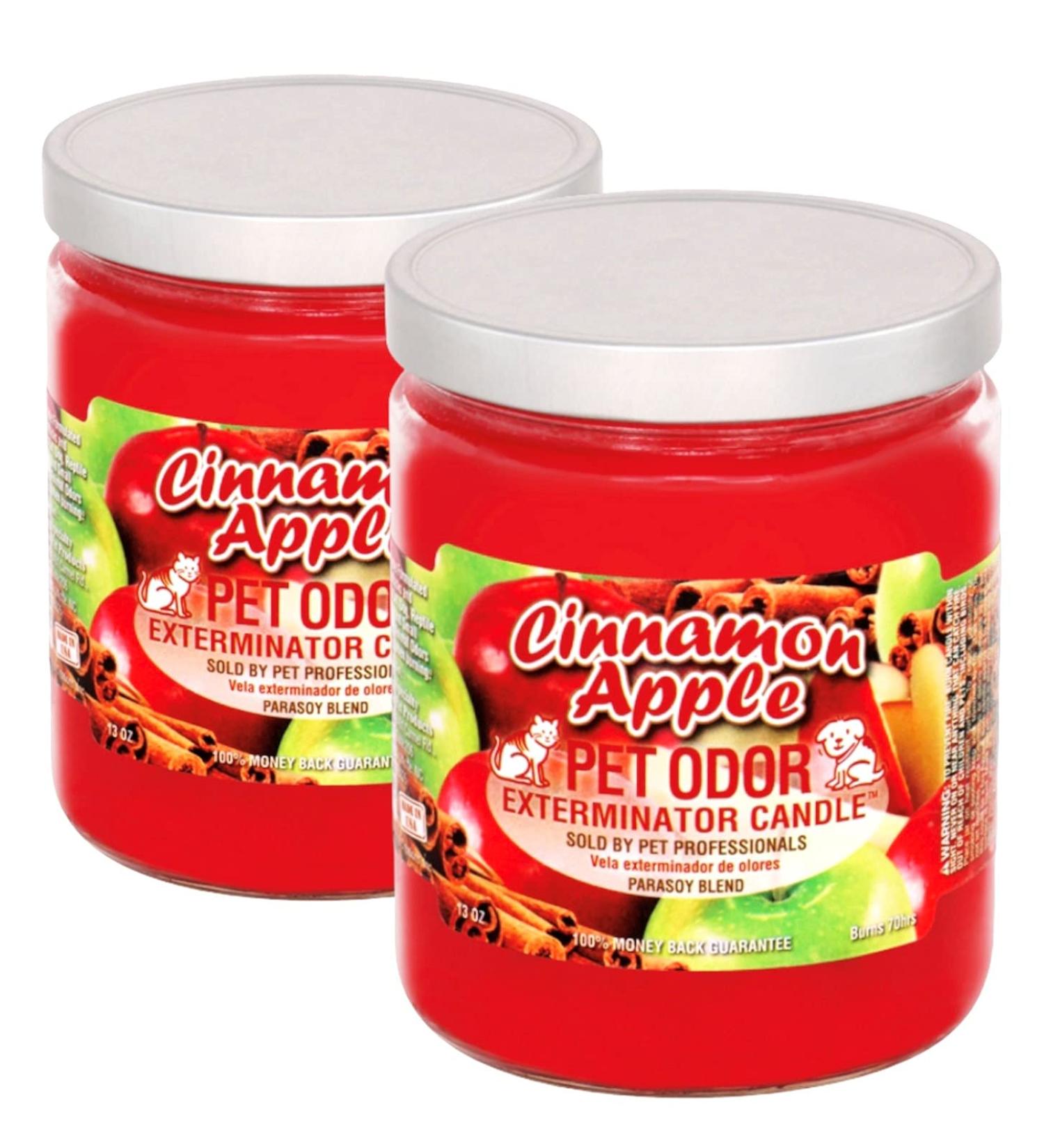 Pet Odor Exterminator Cinnamon Apple Candle - 13 oz (Pack of 2) | Eliminates Pet Odors | Long-Lasting Scent - Buy Online on GoSupps.com