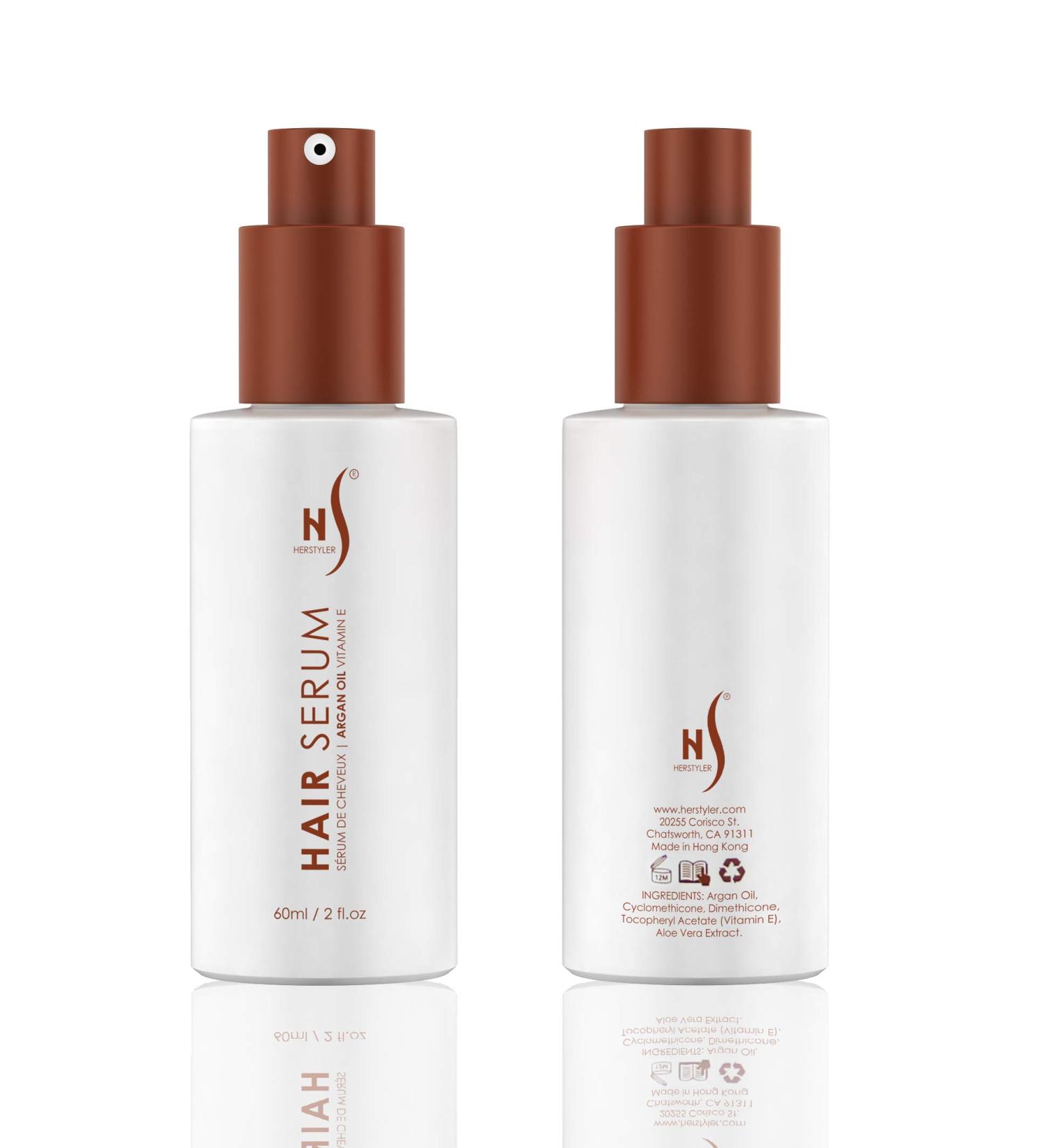 Herstyler Argan Oil Hair Serum - 2 Pack of Anti-Frizz Hair Serum for Natural Shine and Straightening - 2 Fl Oz Each - Buy Online on GoSupps.com