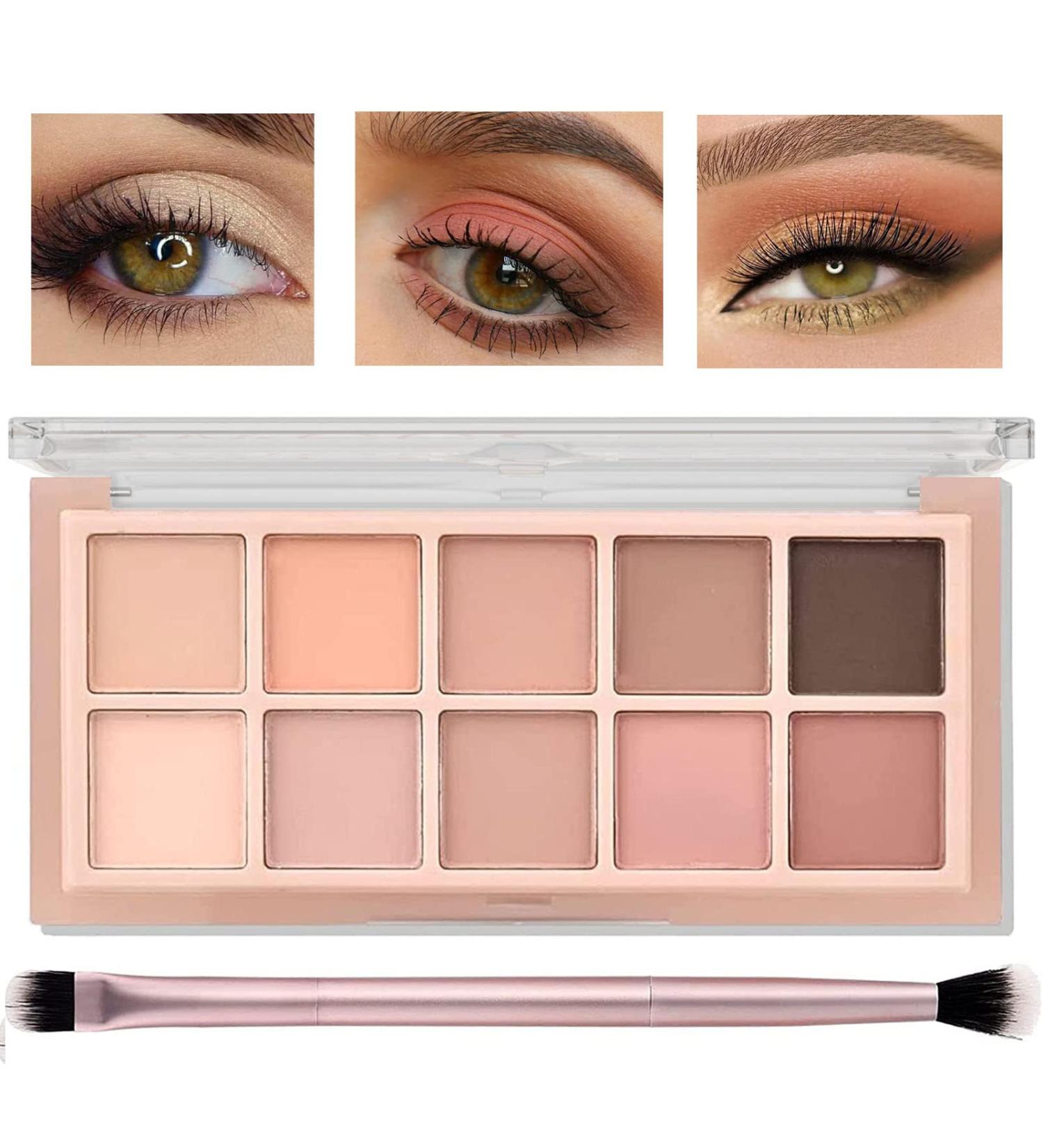 Miniling 10 Colors Eyeshadow Palette - High Pigmented Matte Nude Shades with Professional Brush | Long Lasting & Blendable Neutral Eye Makeup - Easy Application - Buy Online on GoSupps.com