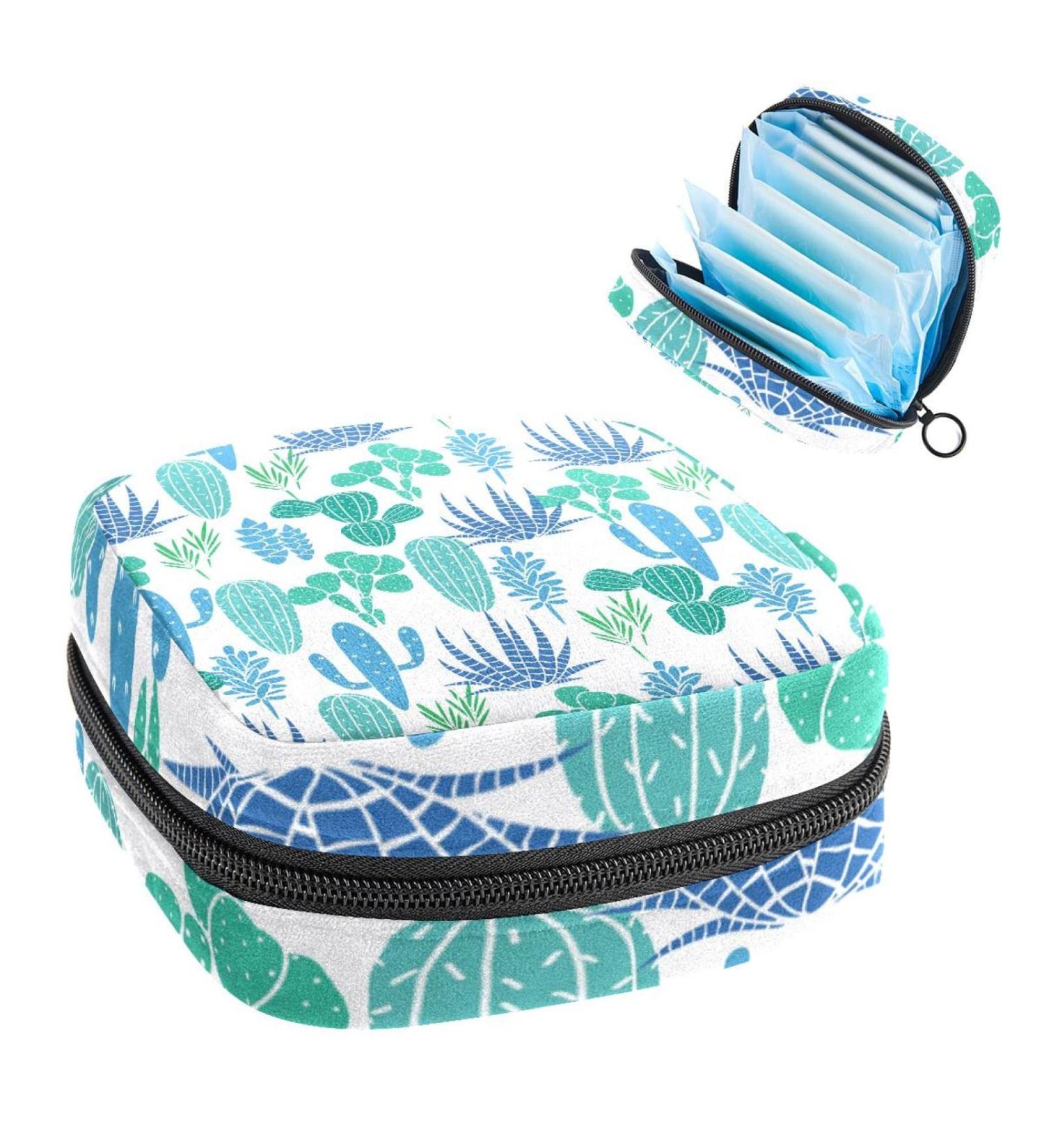 GIAPB Period Bag Sanitary Napkin Storage Pouch - Blue Succulent Plants Color - Buy Online on GoSupps.com