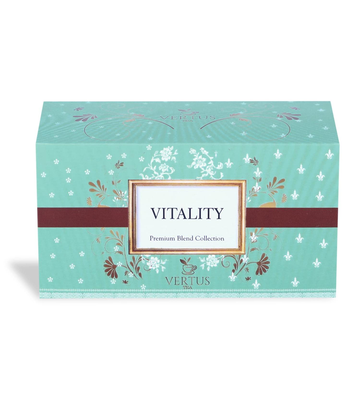 Vertus Tea VITALITY Ashwagandha and Moringa Teabags for Men | 25 units| Green Tea Moringa Ashwagandha Mulethi | Energizes and Rejuvenates | Rich in anti-oxidants | Premium Blend | Kangra Tea - Buy Online on GoSupps.com