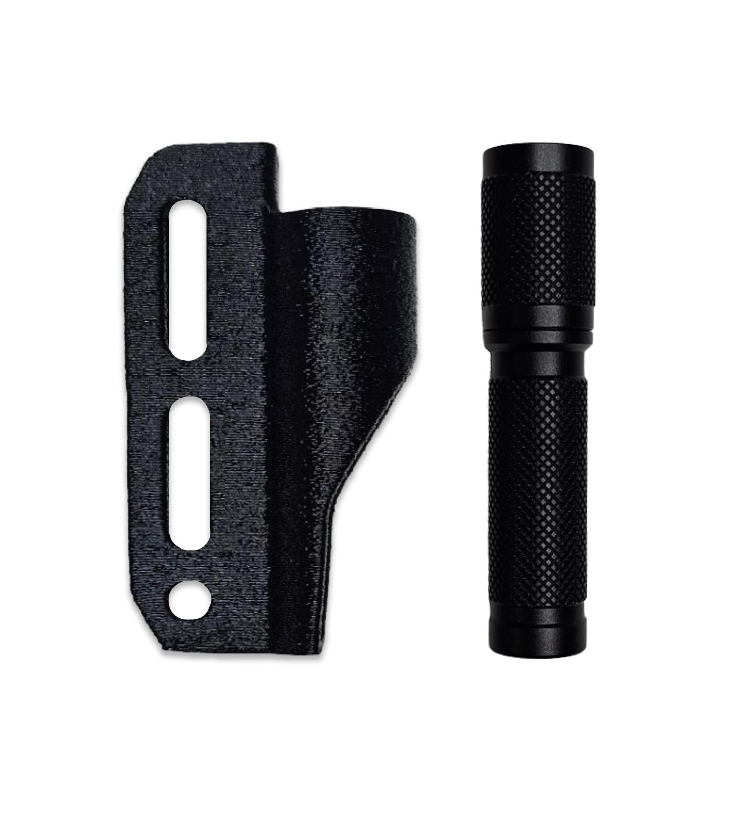 Holster4 Universal lamp holder including K4 EDC Lamp for Kydexscheile Strobe Effect Survival Outdoor Bushcraft Designed by Reini Rossmann Schwarz