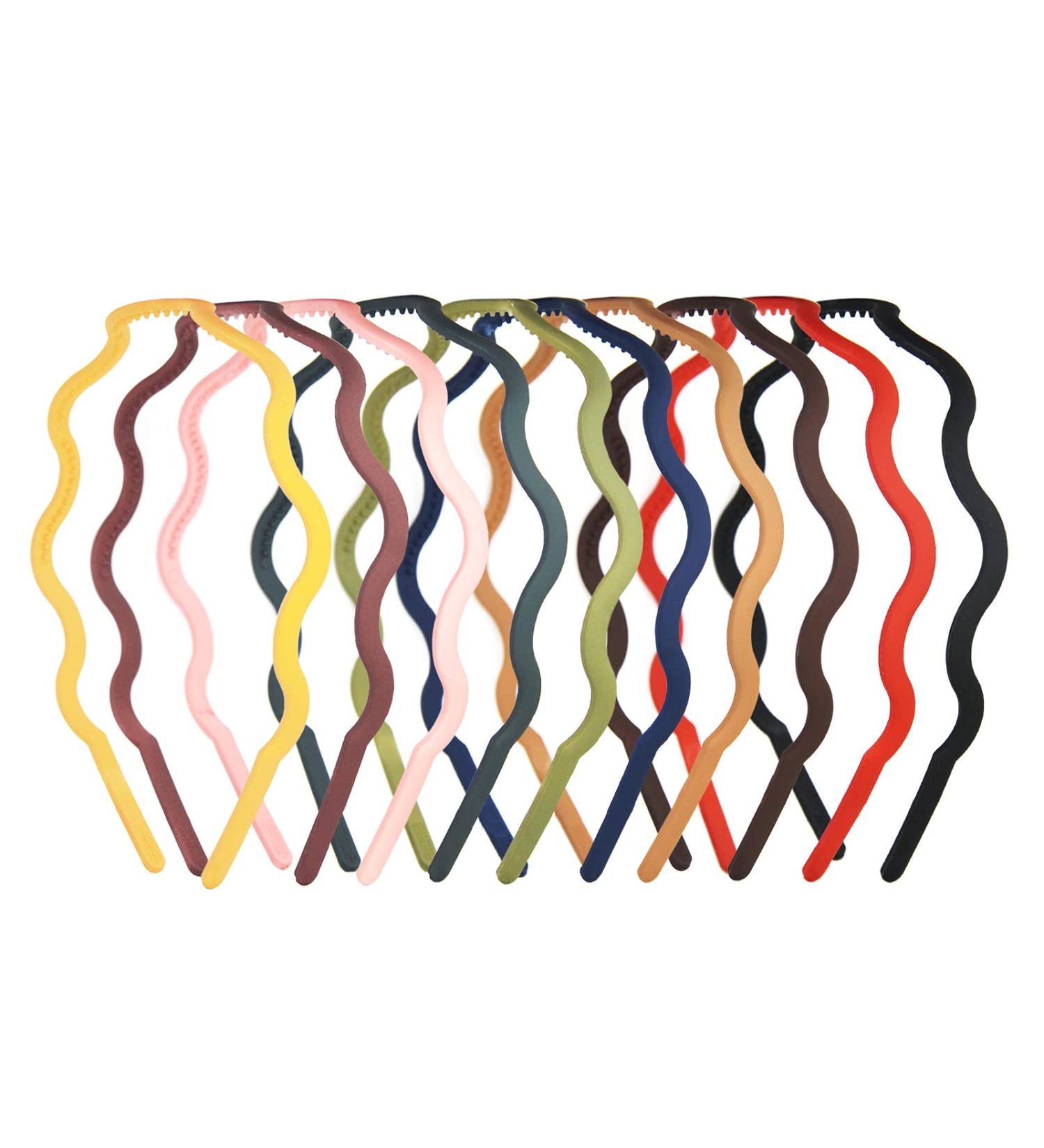 Lomy Plastic Headbands with Comb Teeth - 10 Pieces Bulk Plain Headbands for Women and Girls - 6mm Thin Wavy Headbands in 10 Colors - Buy Online on GoSupps.com