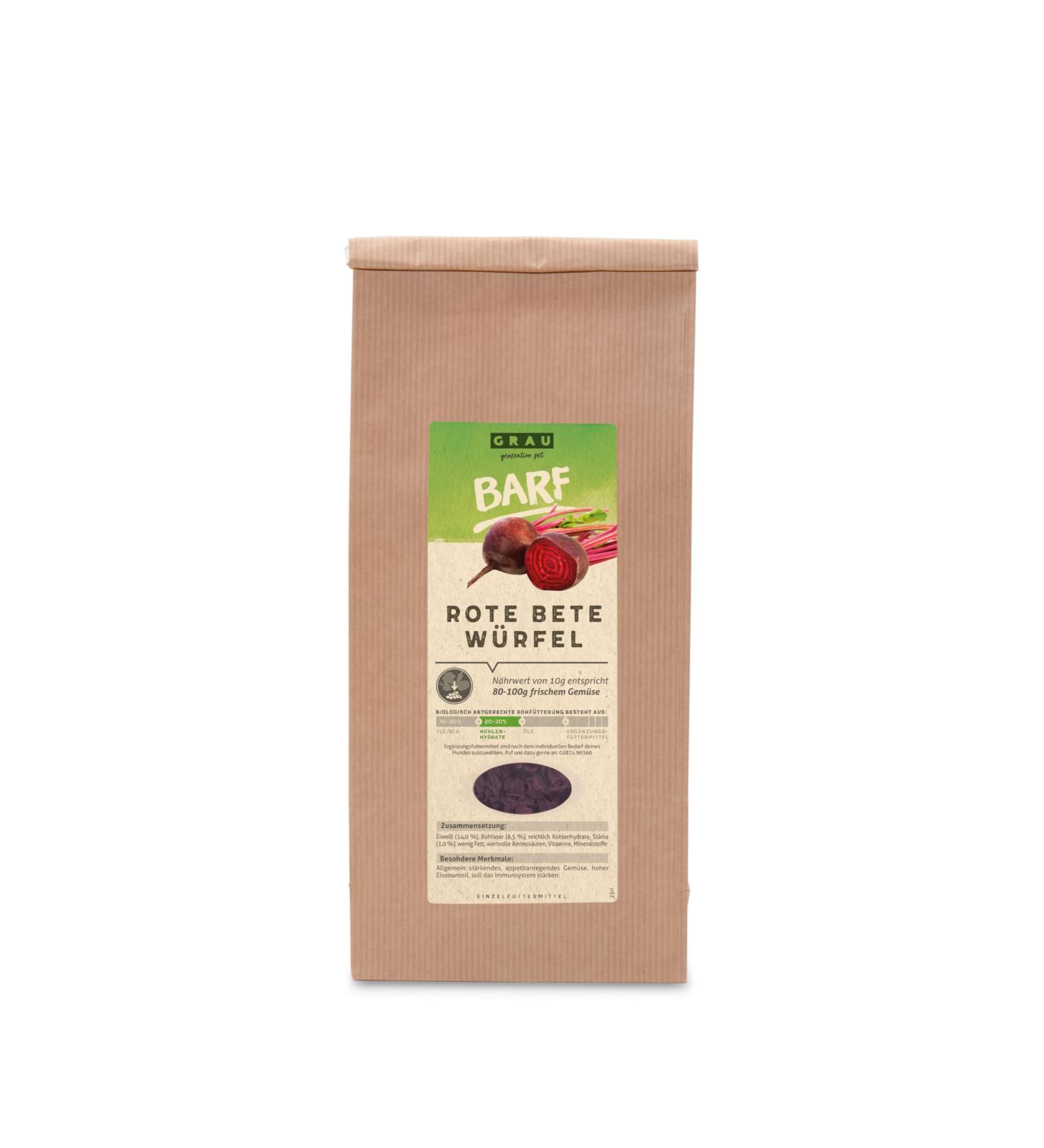 GRAU The Original Dried Vegetables for BARF Menus for Dogs Red Beetroot Dice Pack of 1 (1 x 500 g) Food Supplement for Dogs - Buy Online on GoSupps.com