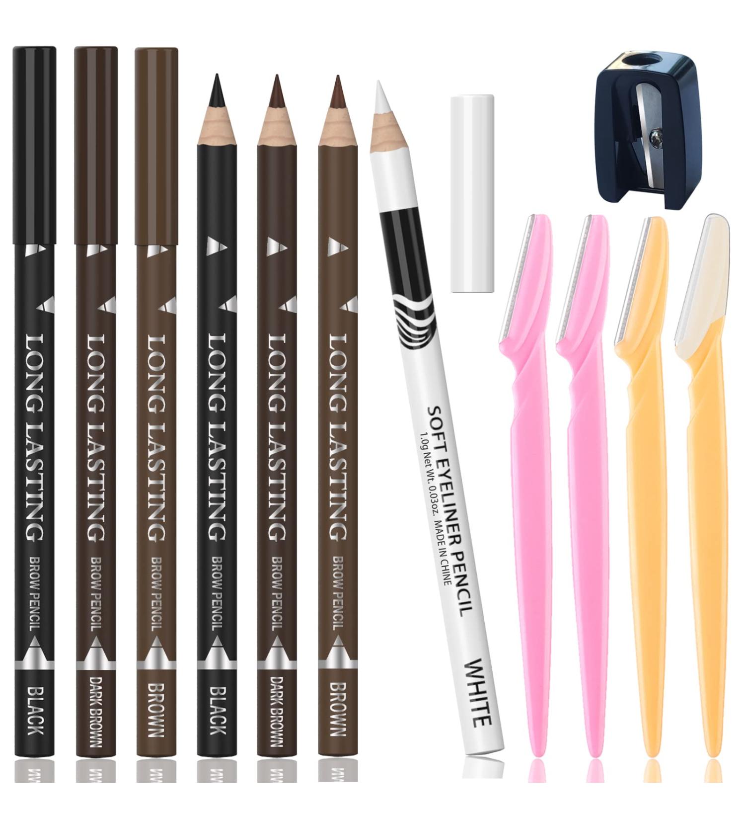 7Pcs Multicolor Waterproof Eyebrow Pencil & Eyeliner Set - Long Lasting Smudge Proof Makeup for Women - Buy Online on GoSupps.com