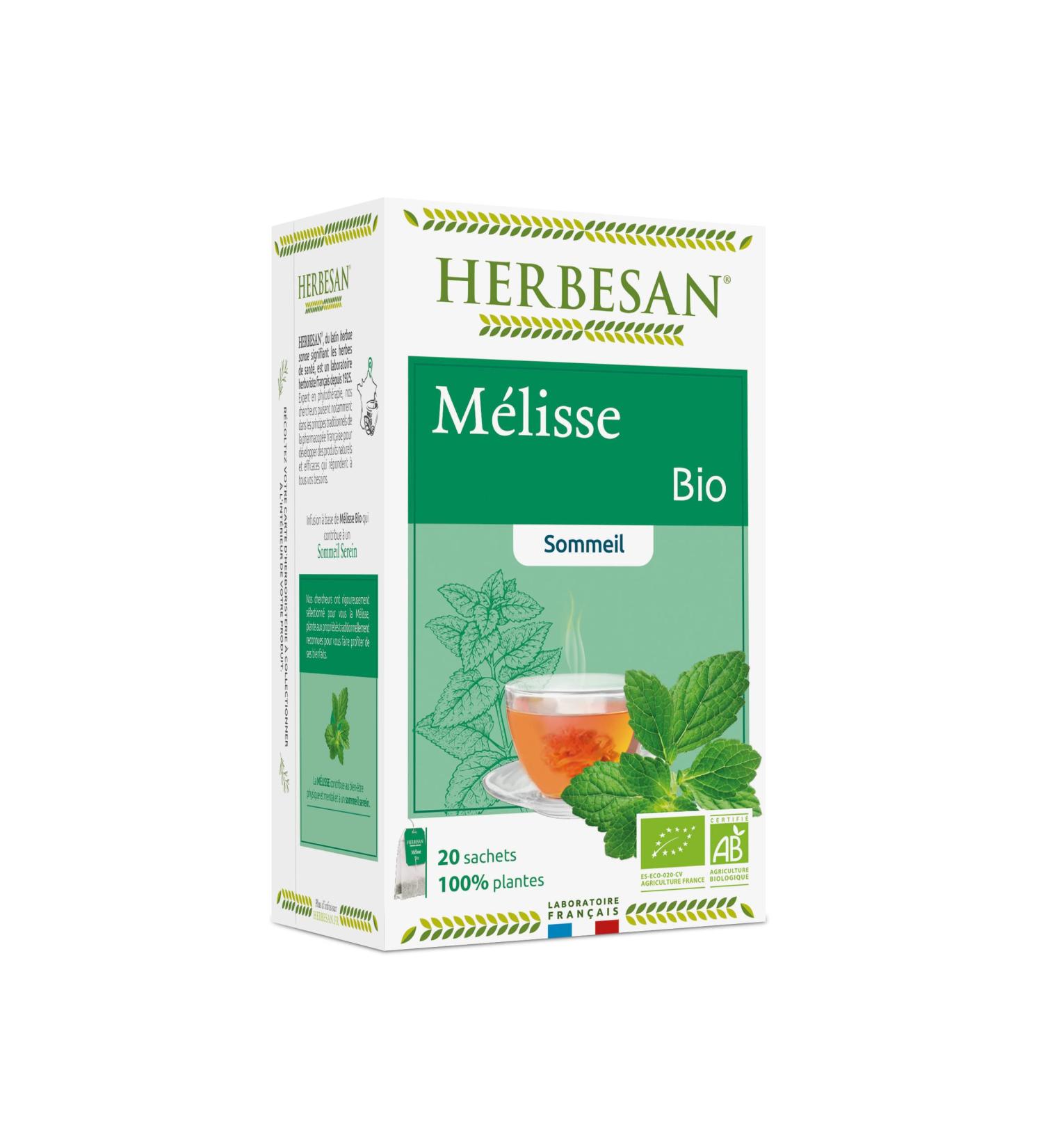 Herbesan Lemon Balm Herbal Tea Organic 20 Sachets - Buy Online on GoSupps.com