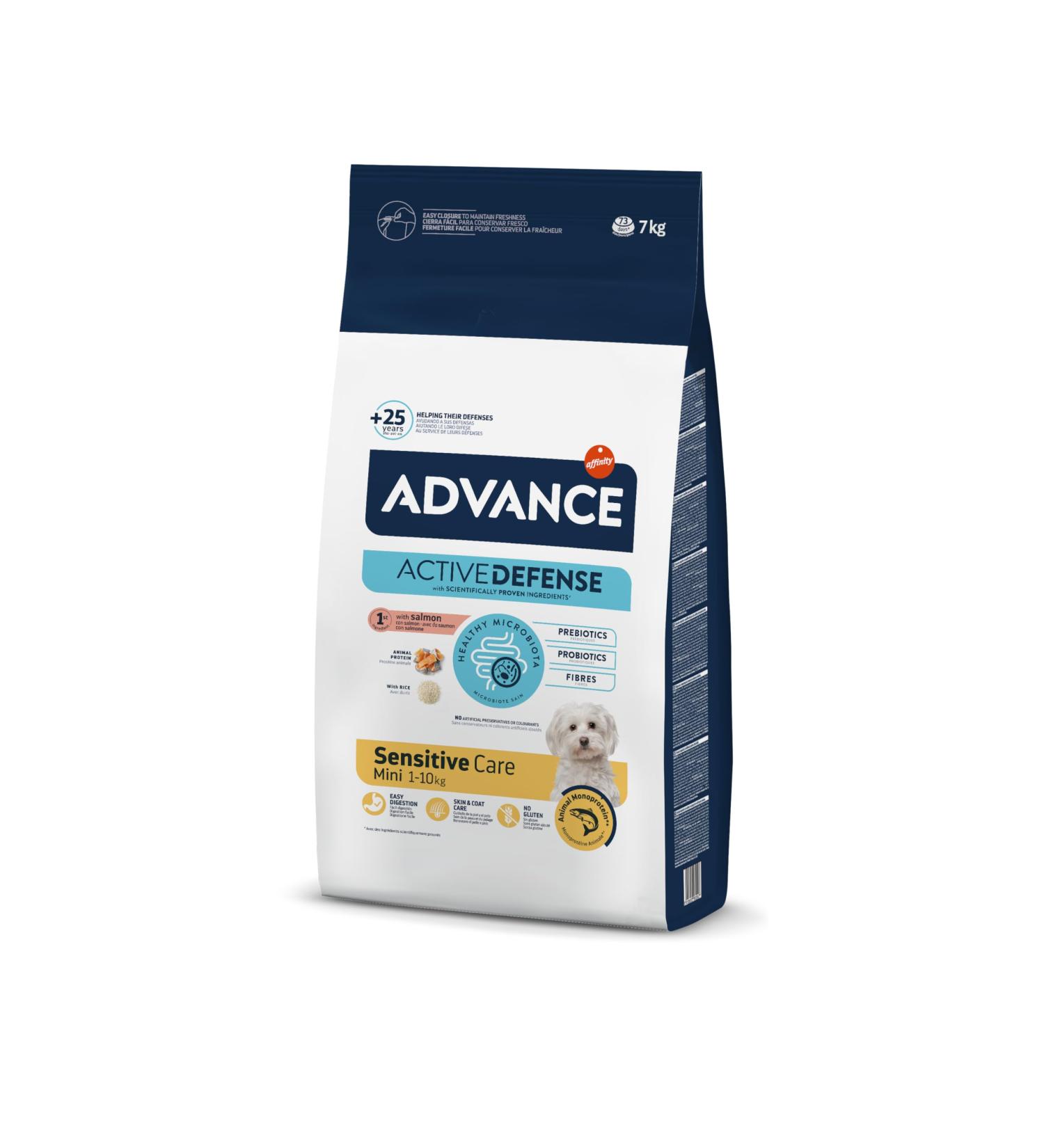 Advance Mini Sensitive Salmon - Dry Food for Small Breed Dogs with Digestive Sensitivities to Salmon 7kg - Buy Online on GoSupps.com