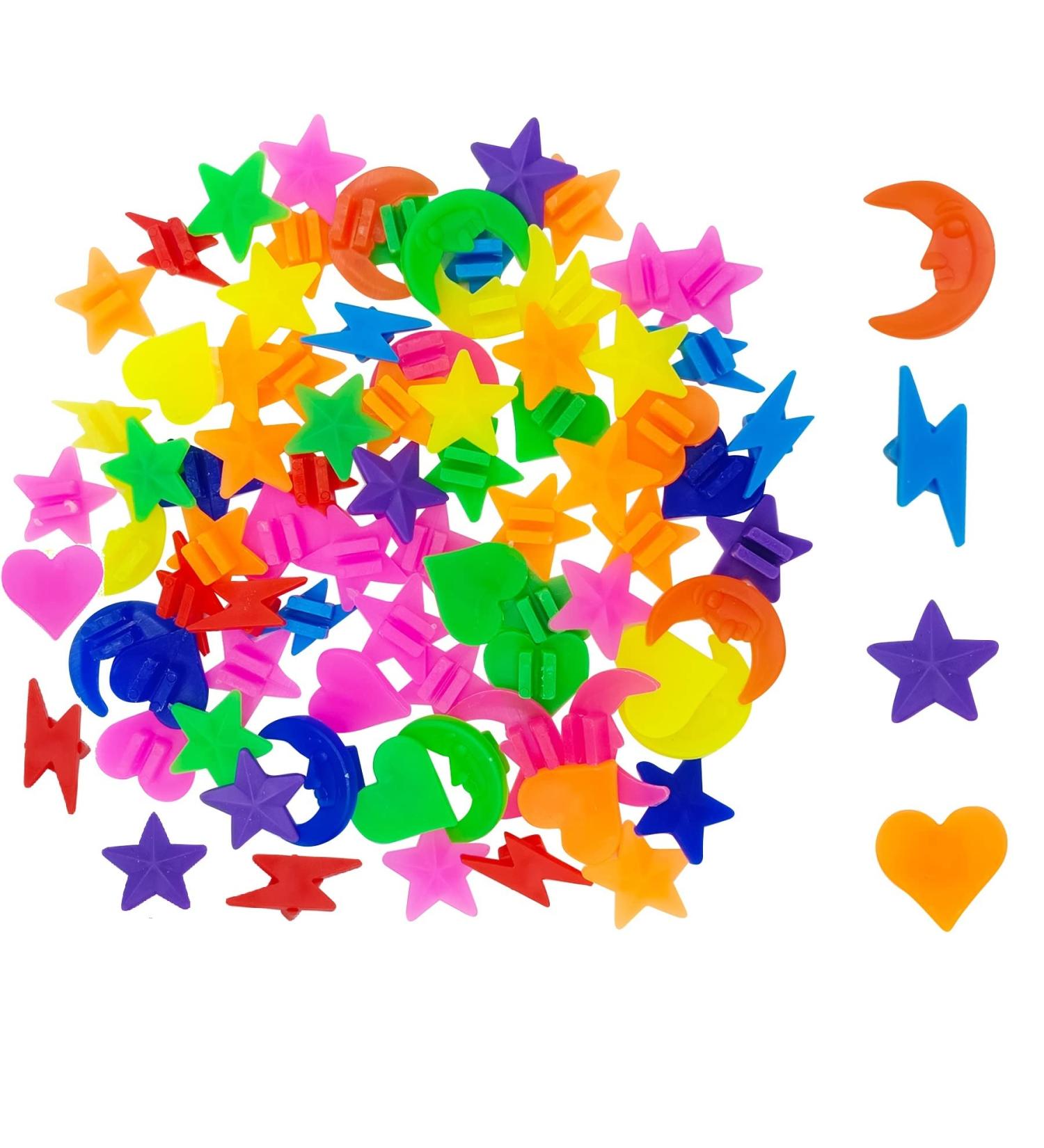 72PCS Plastic Bicycle Spoke Beads - Mixed Color Bike Wheel Decorations - Star+Moon+Lightning Shapes - Buy Online on GoSupps.com