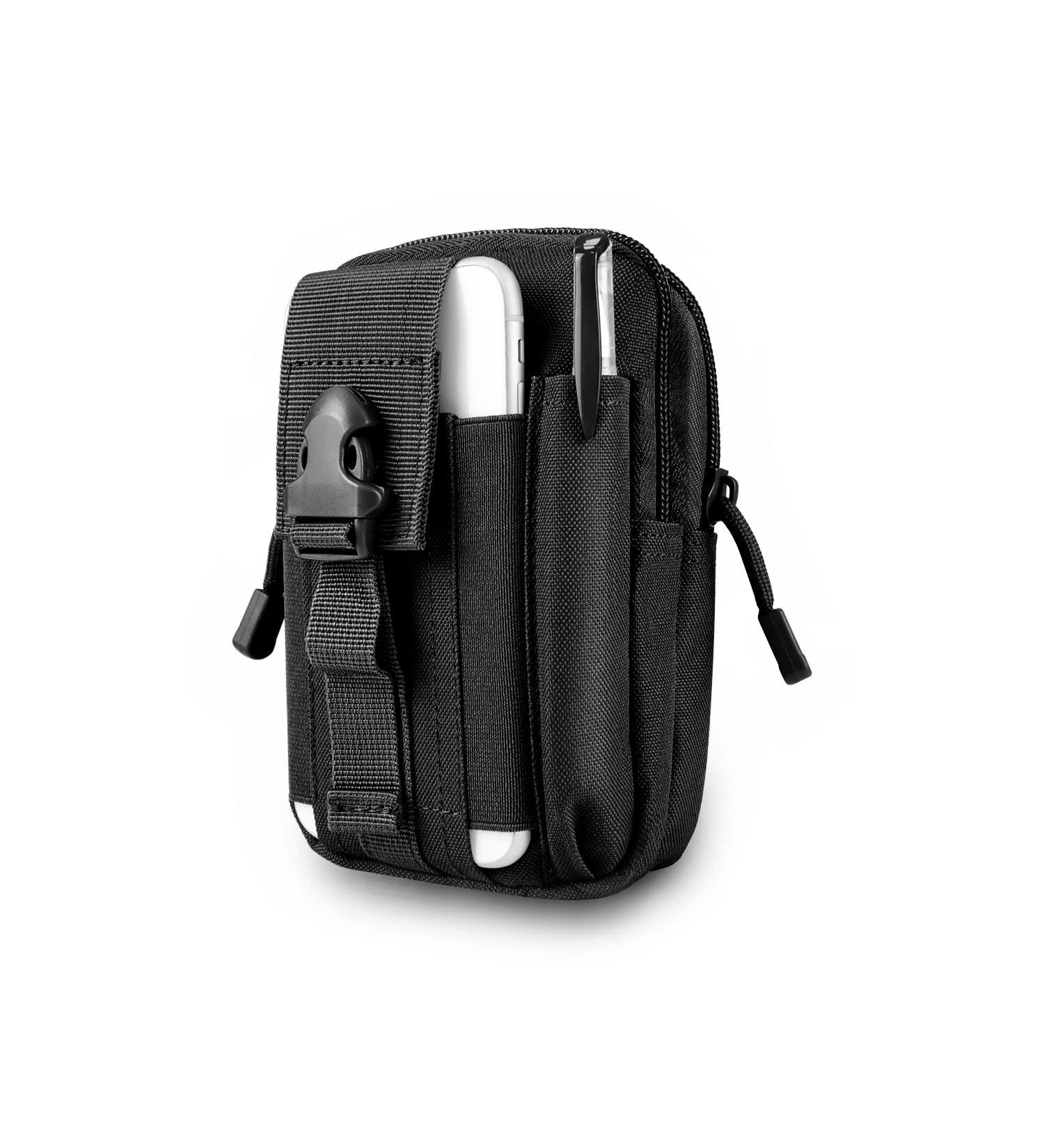 Tactical Belt Pocket for Men - Leskyair Multifunctional Belt Bag for Camping Hiking Cycling & Travel - Black - Buy Online on GoSupps.com