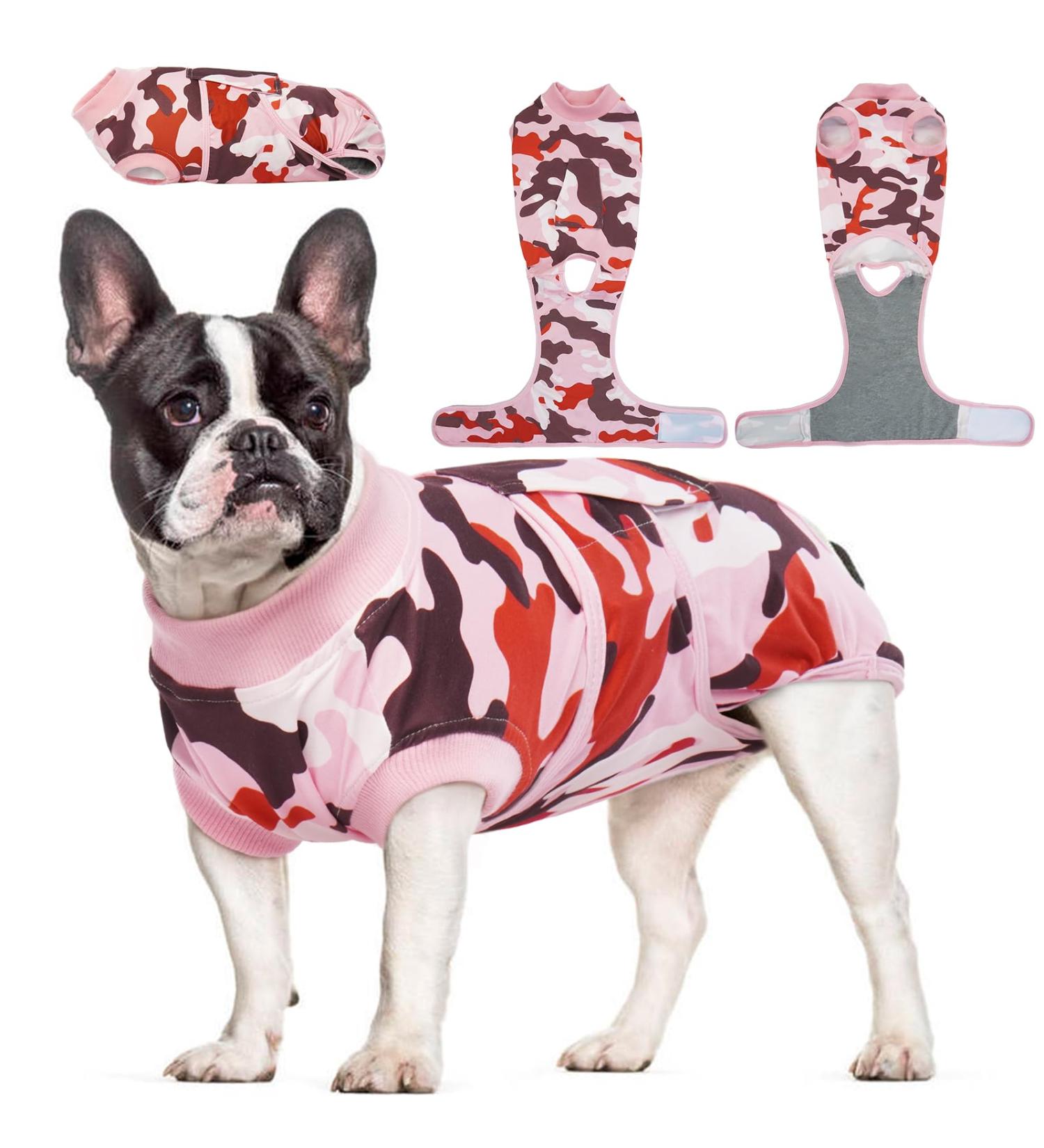 Buy Kuoser Camouflage Dog Body After Surgery - Breathable OP Body for Male & Female Dogs - Alternative to Protective Collar - XS Size in Rosatarn Color - International Shipping Available - Buy Online on GoSupps.com