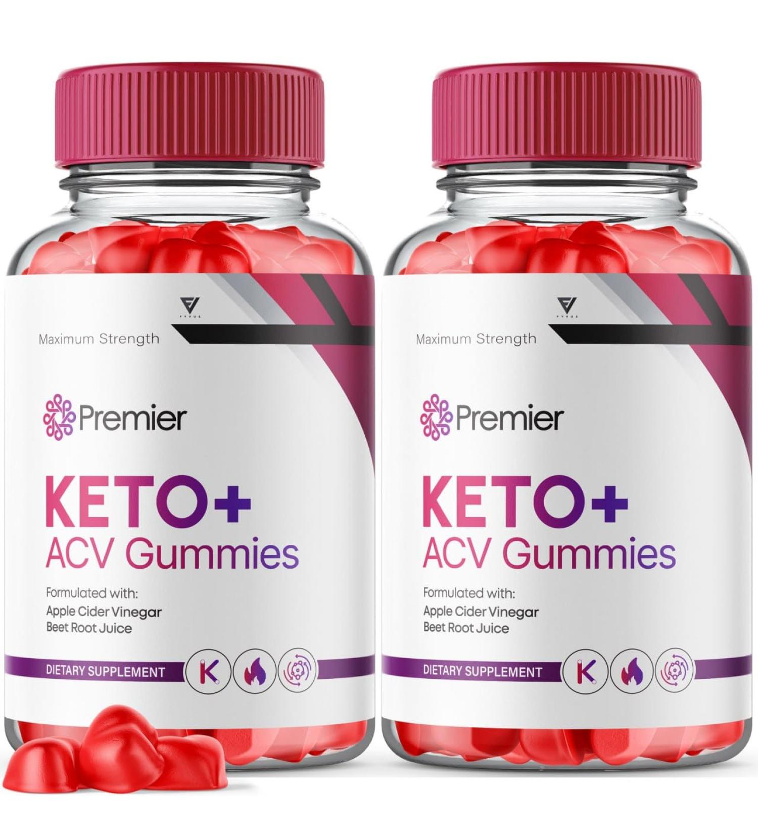 Premier Keto ACV Gummies (2 Pack) - Advanced Weight Loss Supplement with Apple Cider Vinegar Vitamin B12 & Folate - 120 Gummies for Keto Diet - Buy Online on GoSupps.com