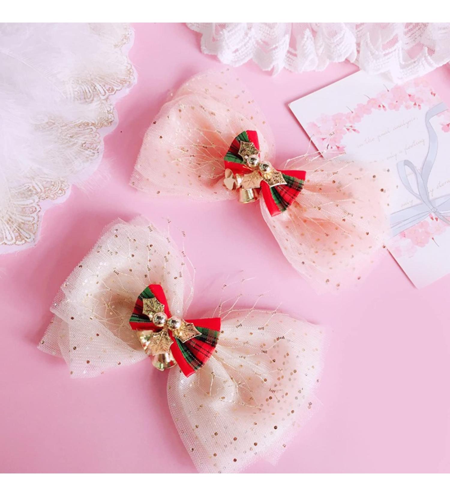 Big Bow Barrette Gauze Bowknot Hair Clips Christmas Bows Hair Side Clips Mesh Bow Bangs Clip Gauze Bow Hair Side Clip - Buy Online on GoSupps.com