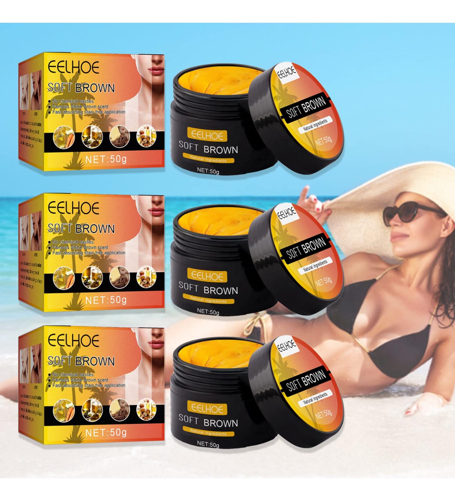 EELHOE Intensive Tanning Gel 3PCS Set | Soft Brown Luxe Accelerator Cream for Sunbeds & Outdoor Sun - Buy Online on GoSupps.com