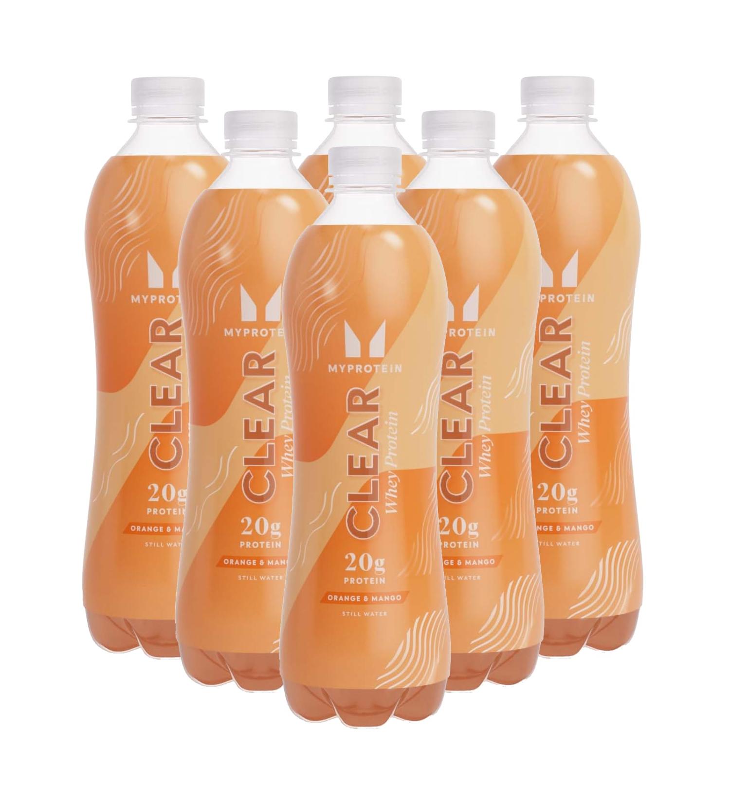 Myprotein Clear Whey Protein Drink Orange & Mangue | Isolat de lactos rum de 20 g | Z ro sucre et graisse | Jus riche en prot ines pr t boire | 6 bouteilles de 500 ml - Buy Online on GoSupps.com
