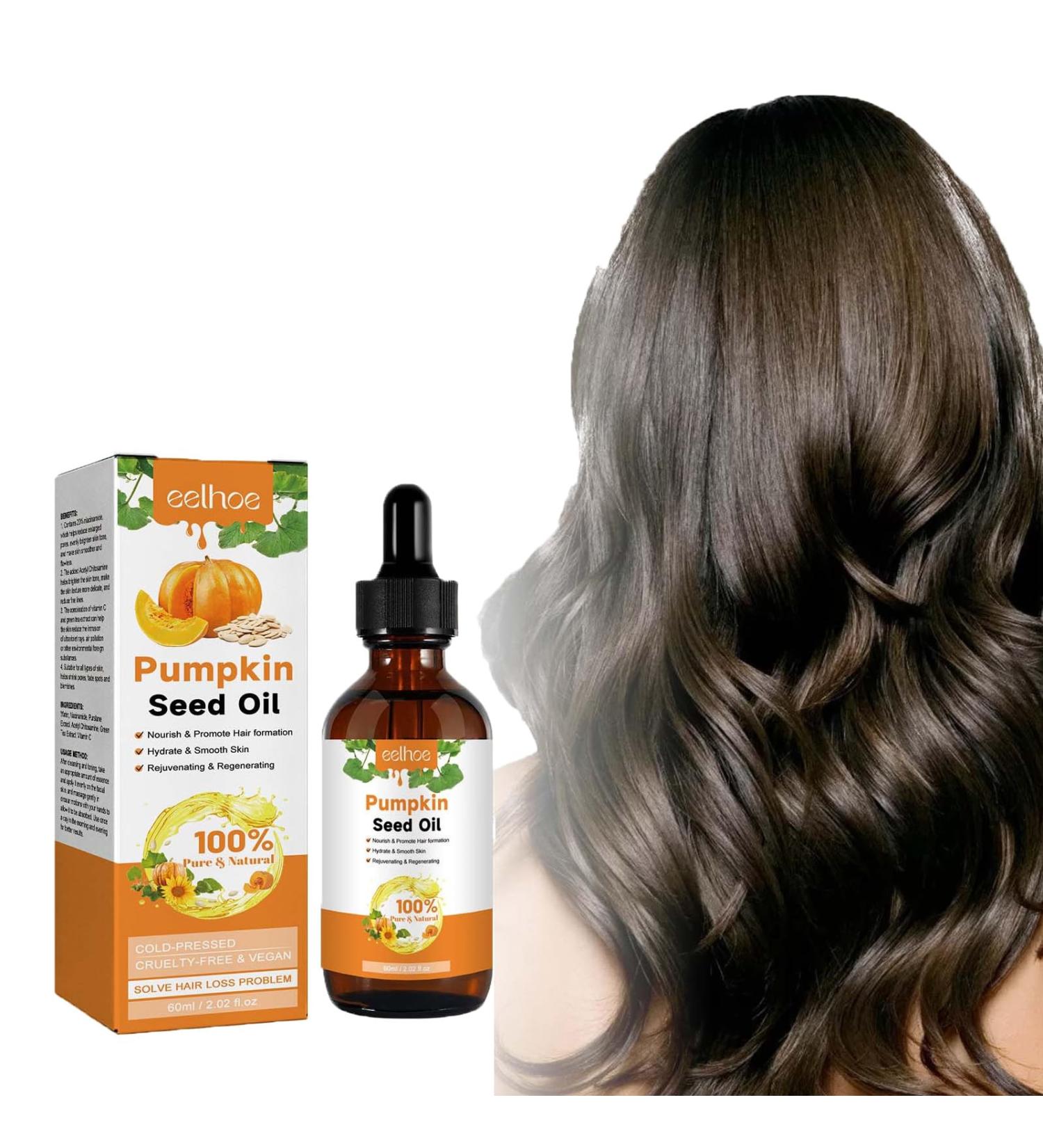 Pumpkin Seed Oil for Hair Growth & Care | 60ml - Strengthen Hair Prevent Hair Loss Nourish Eyelashes & Beard Scalp & Body Massage Oil - Buy Online on GoSupps.com