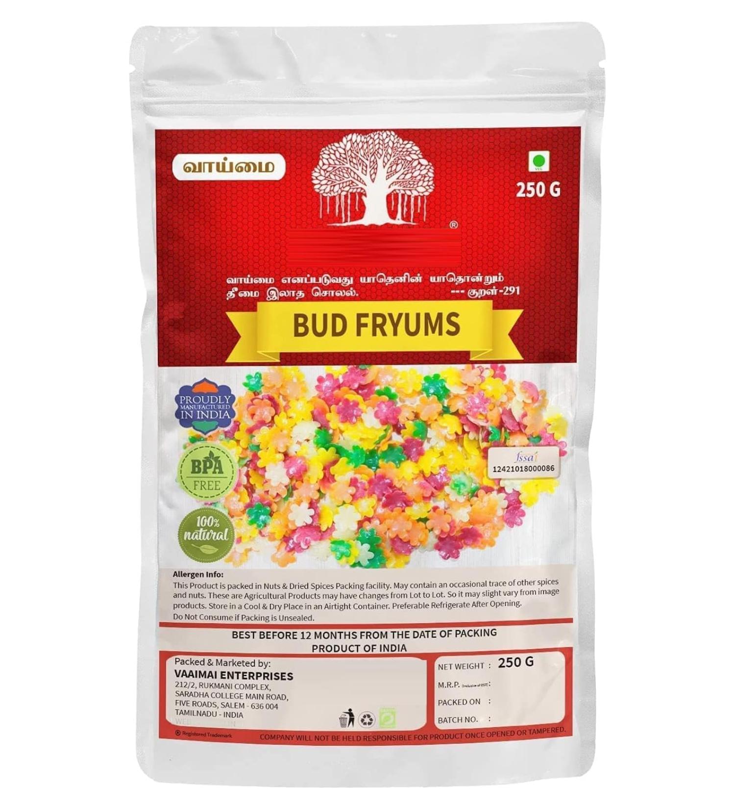 DK Buds - Multi Color Flower Bud Shaped Deep Fryers - Vadiyalu-Crunchy Ready to Fry - Homemade Deep Fryers 250g