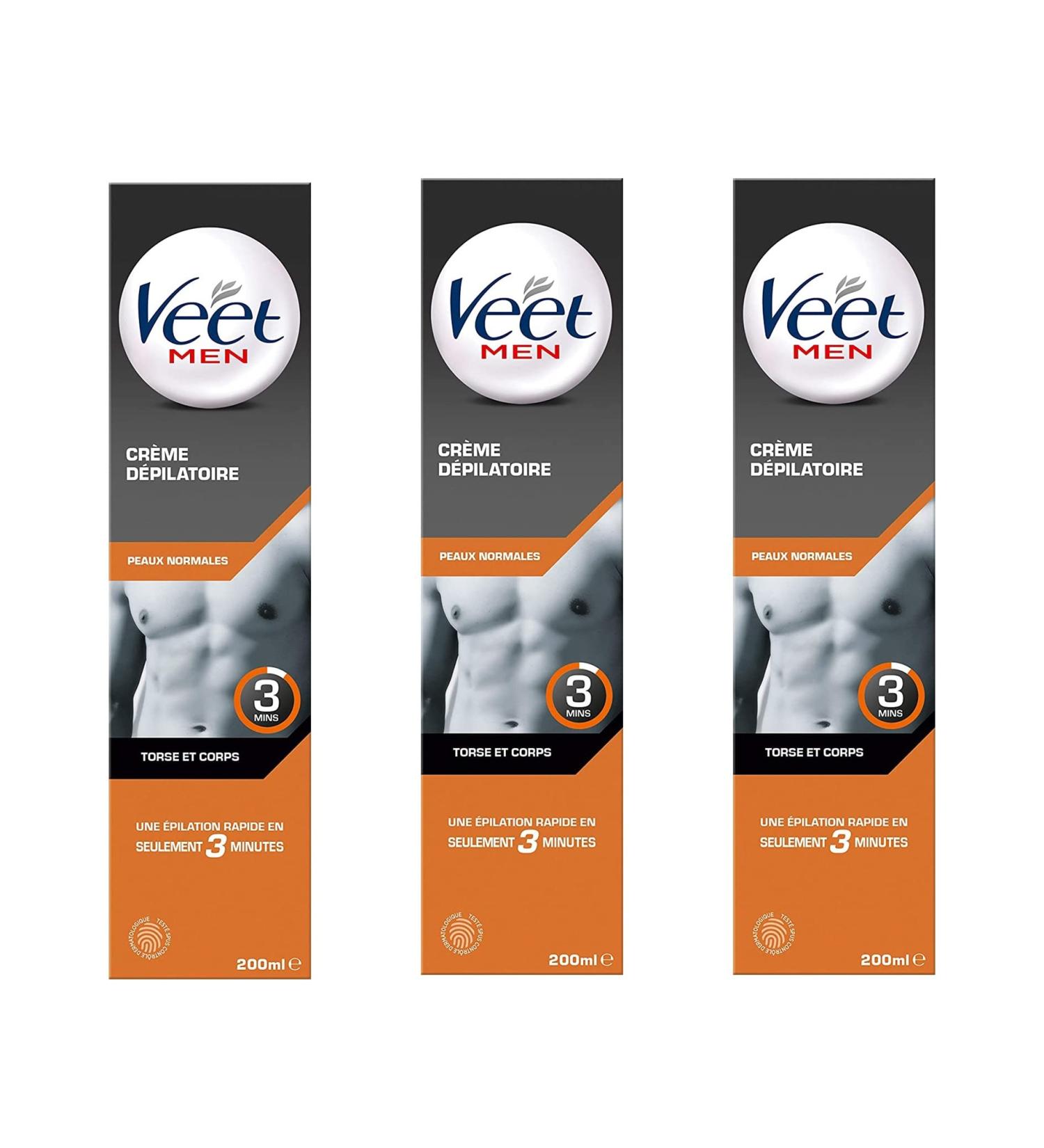 Veet Men Hair Removal Cream for Normal Skin - 200ml 3-Pack | Smooth Skin Solution - Buy Online on GoSupps.com