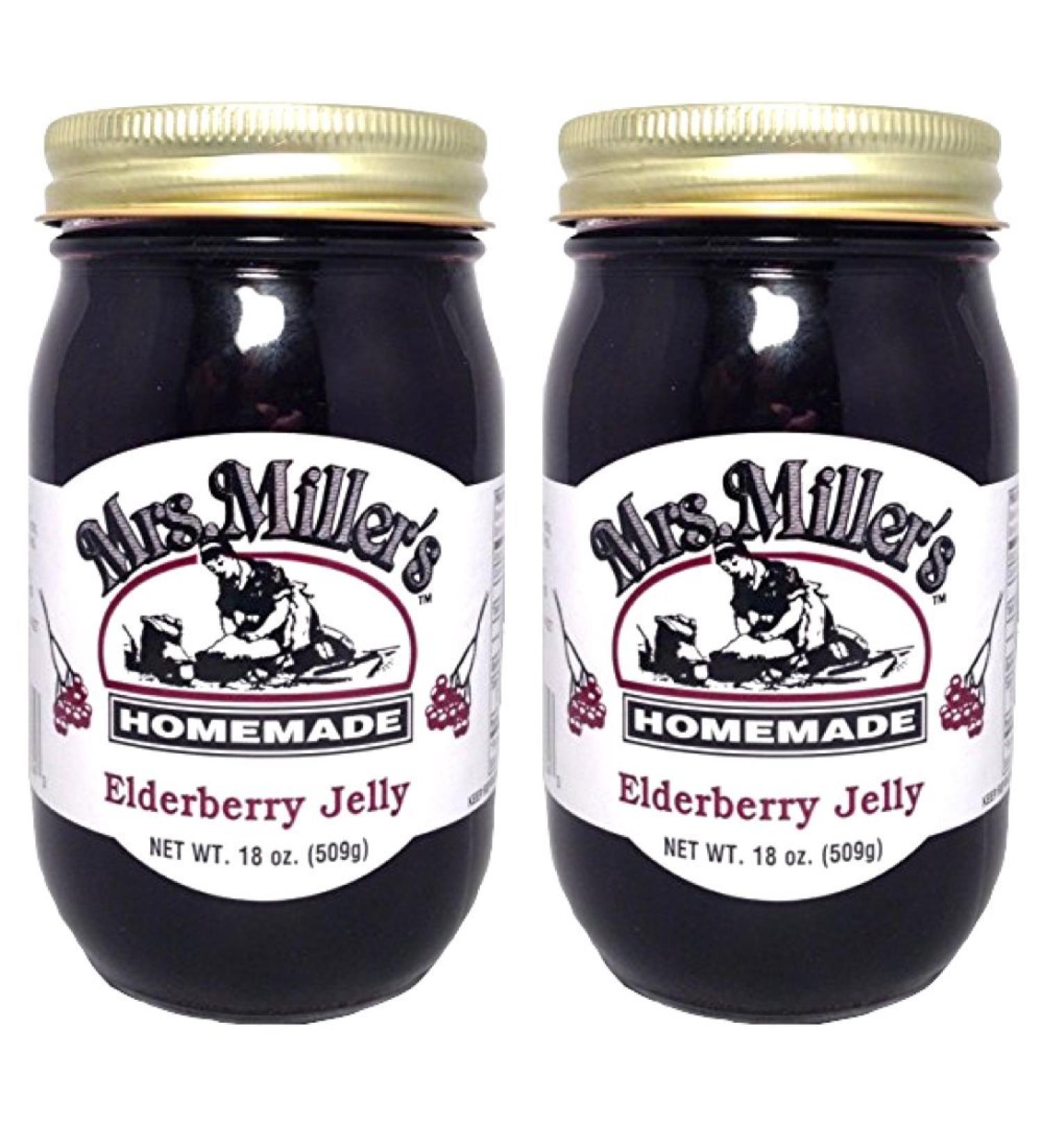 HUGE 18 oz Mrs. Miller's Elderberry Jelly - Pack of 2 - Amish and Homemade! - Buy Online on GoSupps.com