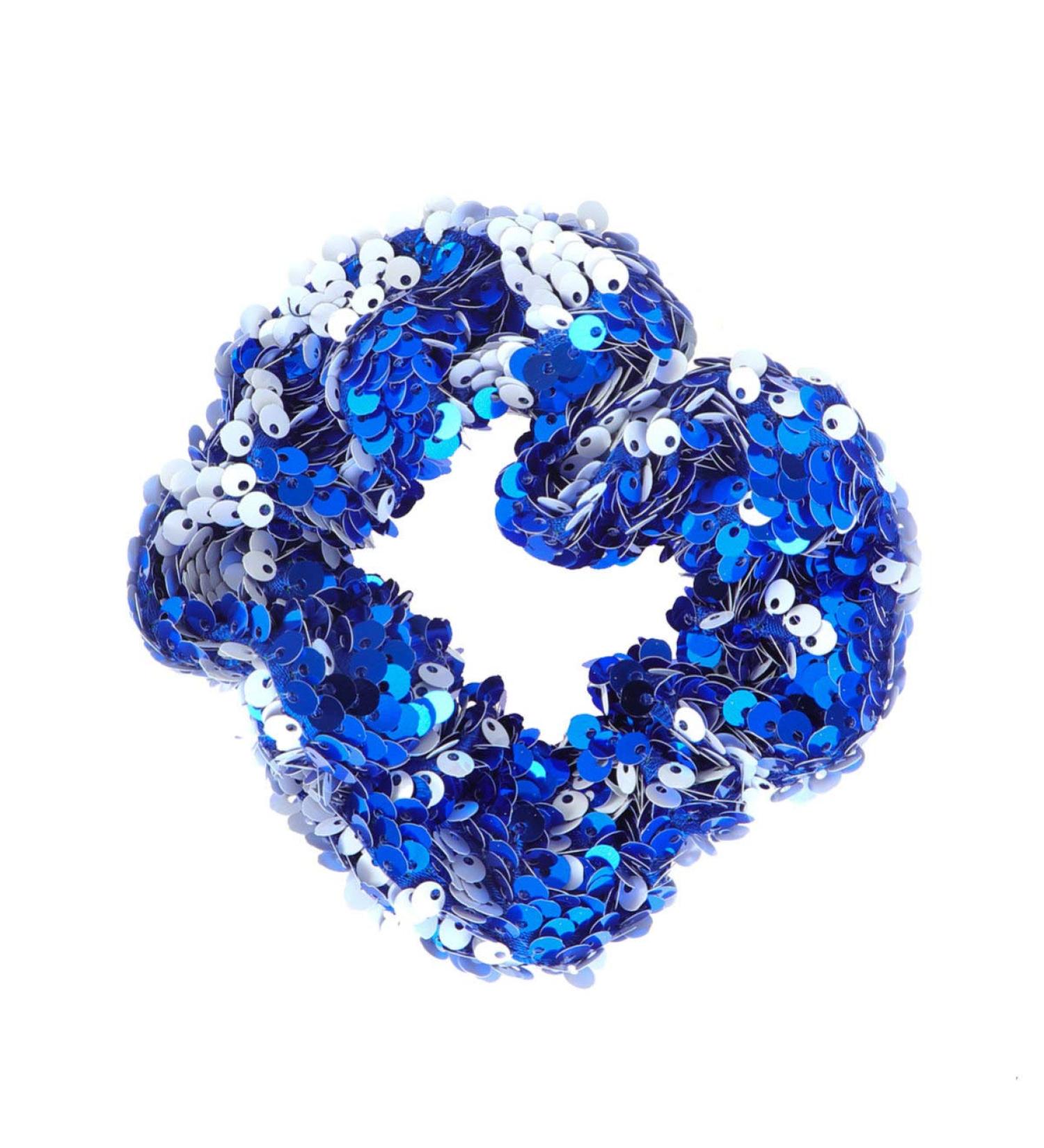 Amosfun Sparkly Glitter Sequin Hair Scrunchies Ponytail Holder Elastic Hair Bands Hair Ties Hair Accessories for Girls Women (Blue) - Buy Online on GoSupps.com