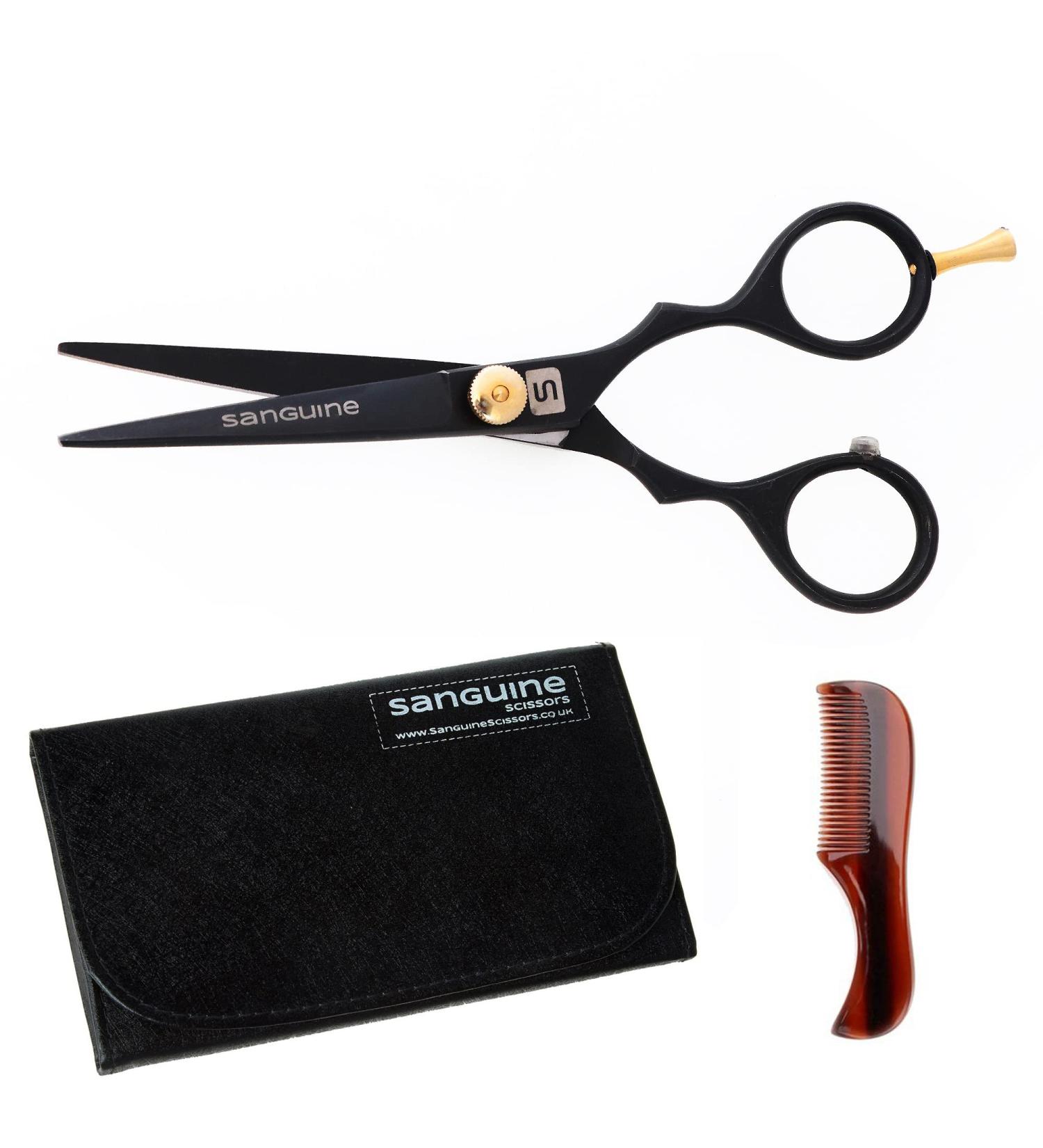 Japanese Mustache Scissors and Beard Trimming Set - 4.5 (11.5cm) Sharp Blades with Presentation Case, Comb, and Tip Protector - Buy Online on GoSupps.com