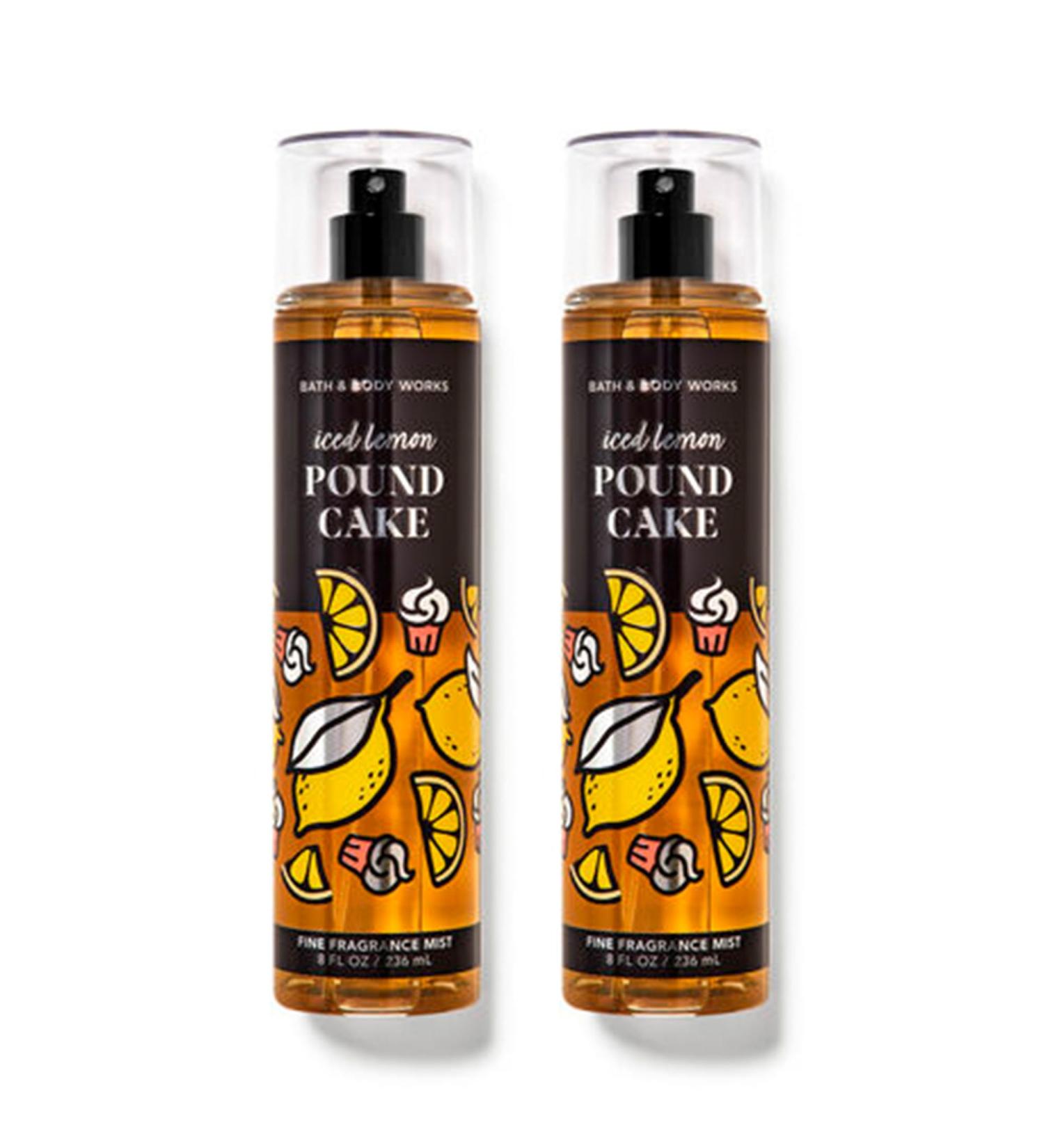 B&BW - Bath and Body - Iced Lemon Pound Cake Fine Fragrance Mist 8 fl oz / 236 ml (Pack of 2)