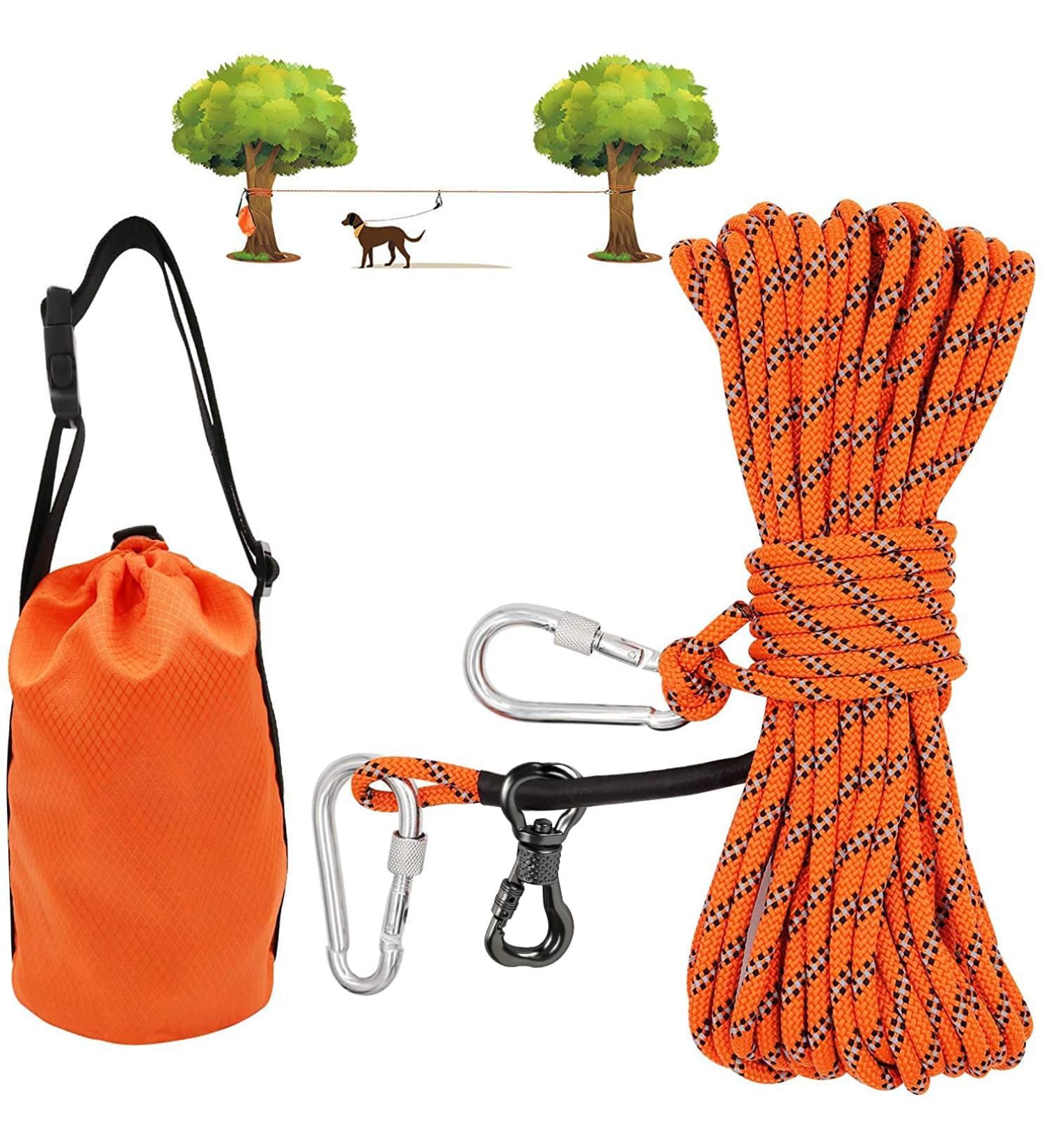 Xiaz 15.2m Portable Dog Leash for Camping & Outdoor Events - Heavy-Duty Trolley System for Dogs Up to 90kg - Buy Online on GoSupps.com