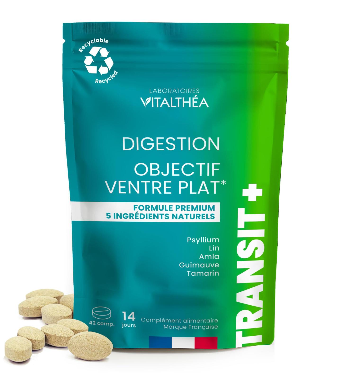 TRANSITAL PREMIUM | 5 Active Intestinal Transit 100% Natural | Rapid Colon Detox & Fiber | Non-Irritating | Ispaghul 600mg Tamarin India 450 mg Amla Vitamin C | Anti-Bloating & Constipation - Buy Online on GoSupps.com