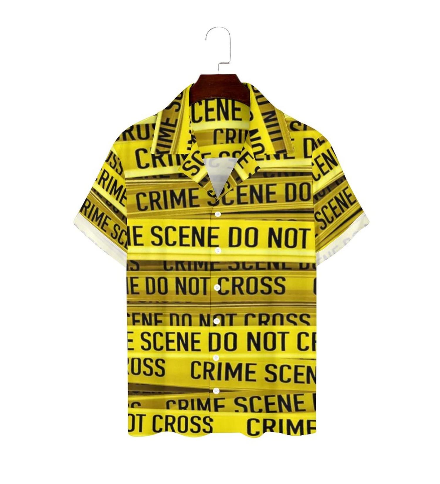 Casual Men's Cuban Shirt | Crime Scene Design | Hawaiian Style | XX-Large - Buy Online on GoSupps.com
