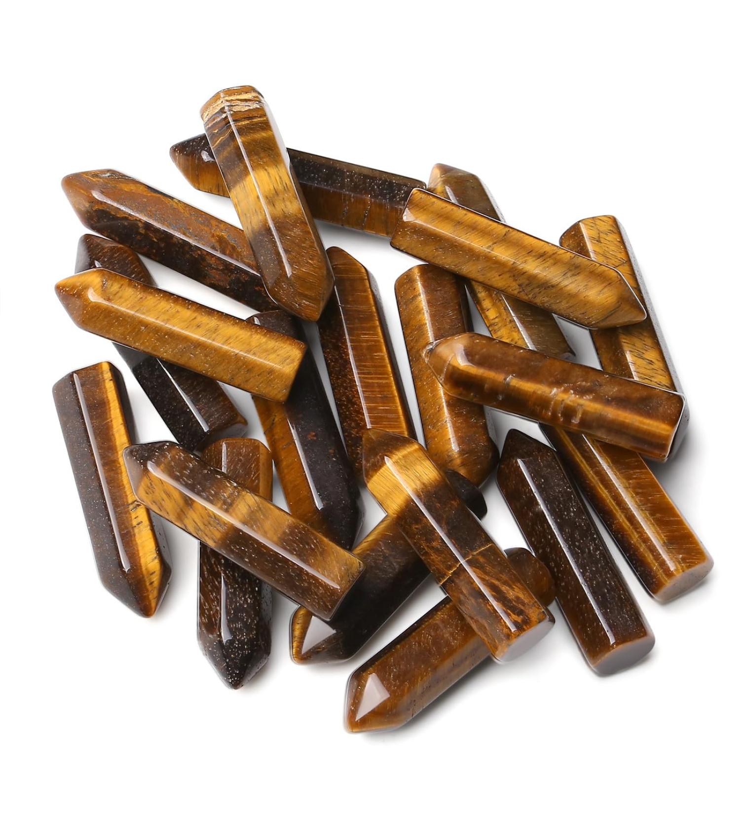 MAIBAOTA Tiger Eye Healing Crystals Gifts Wands Hexagonal Pointed Gemstones Set Bulk for Women Beginner Chakra Stones Nature Reiki Spiritual Energy Balancing Protection Crystal 10pcs - Buy Online on GoSupps.com