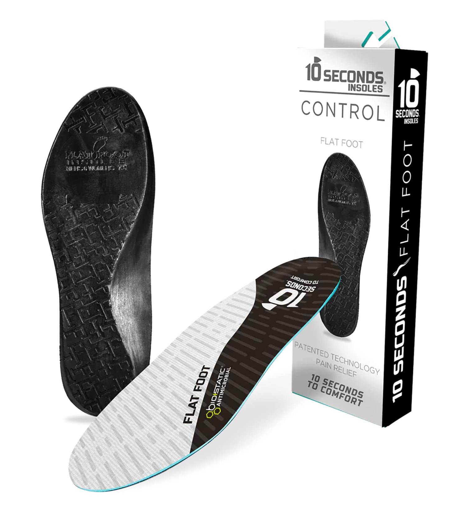 10 Seconds Flat Foot Unisex Shoe - White/Black - Size M11/W12.5 - Buy Online on GoSupps.com