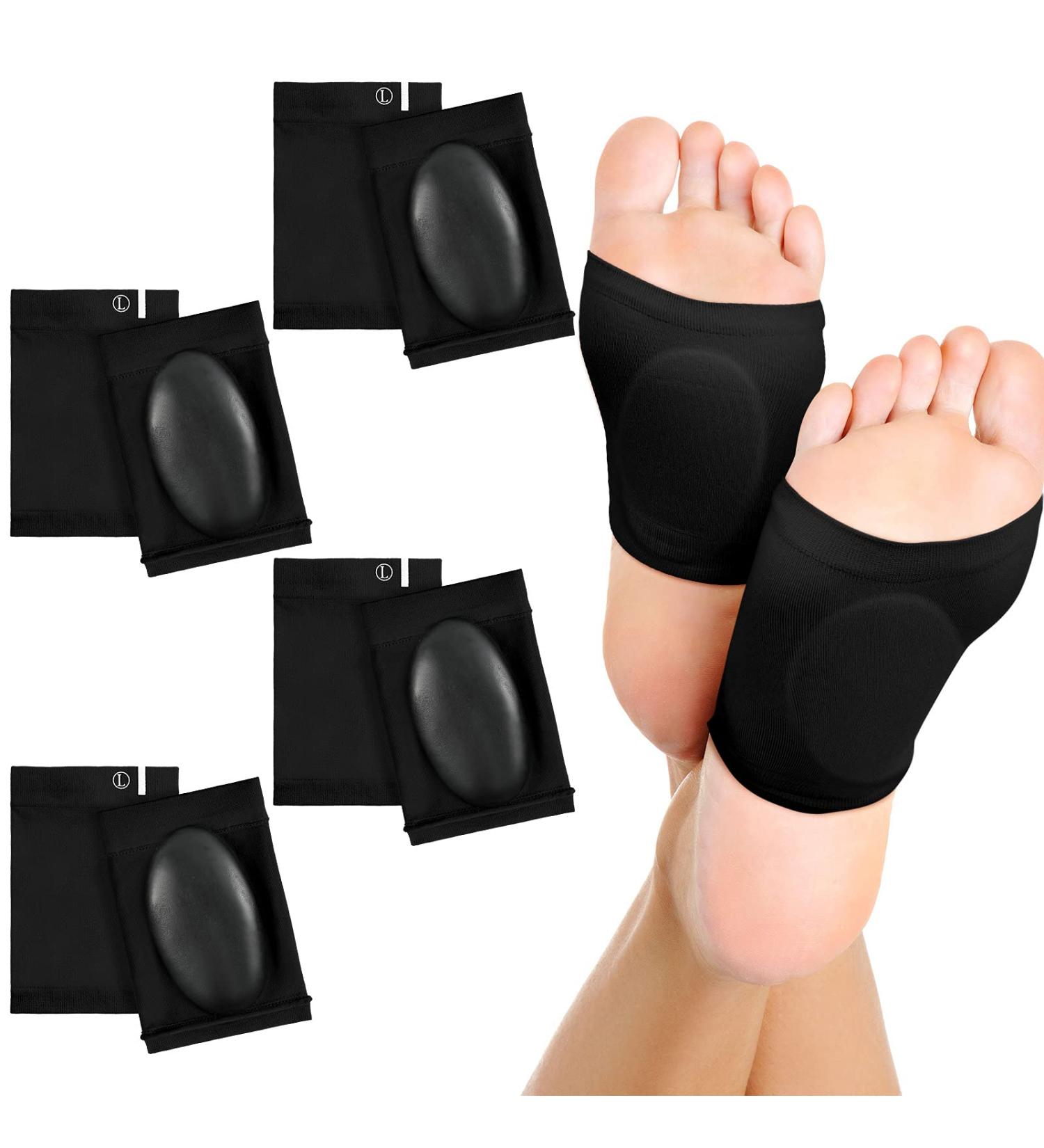 4 Pairs Compression Arch Support Sleeves with Gel Pad for Flat Foot Pain Relief - Buy Online on GoSupps.com
