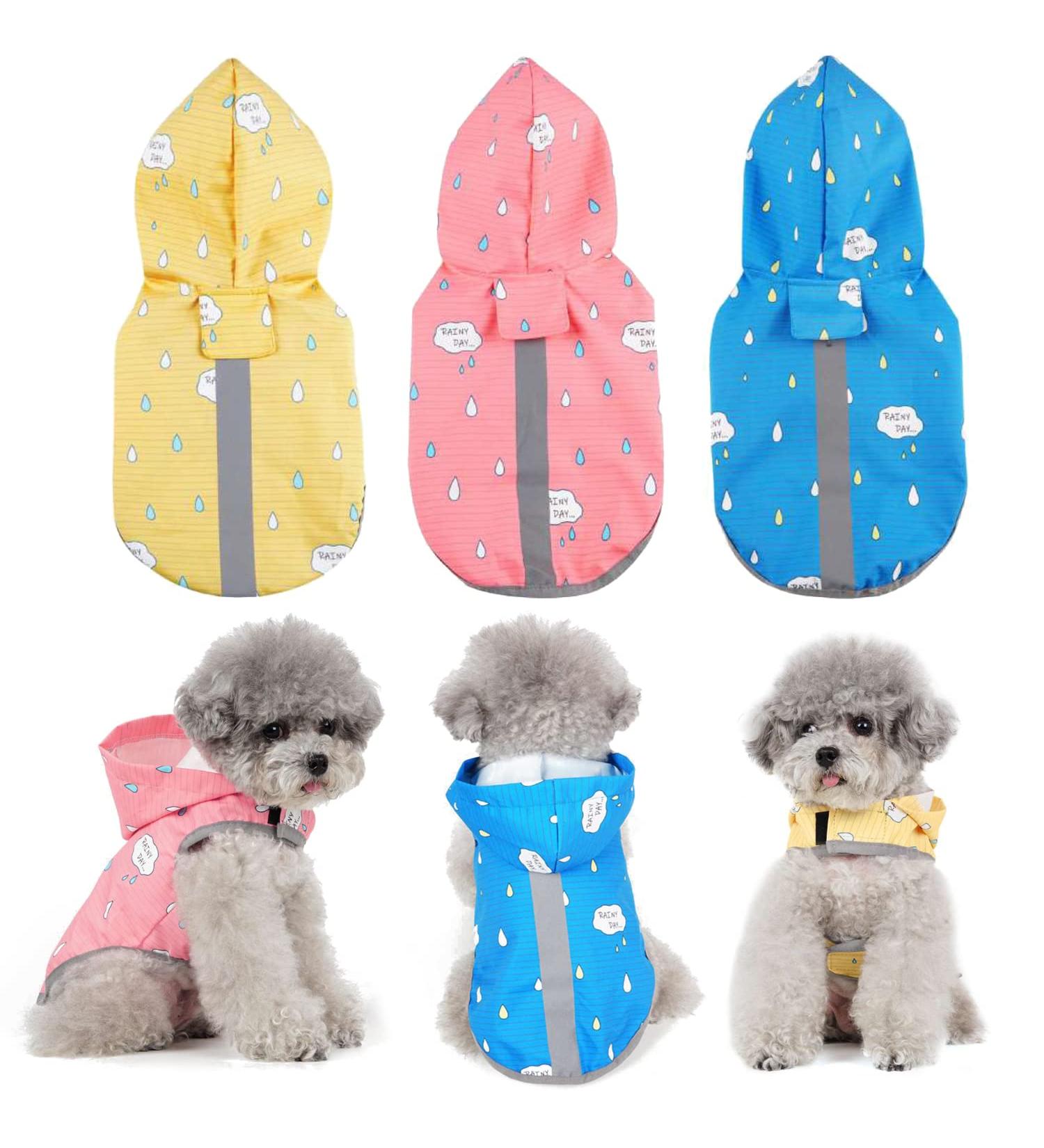 BPS Waterproof Dog Rain Coat - Hooded & Pocket for Small Medium & Large Dogs - 100% Polyester - Pink XXXL | BPS Buena Pet Shop - Buy Online on GoSupps.com