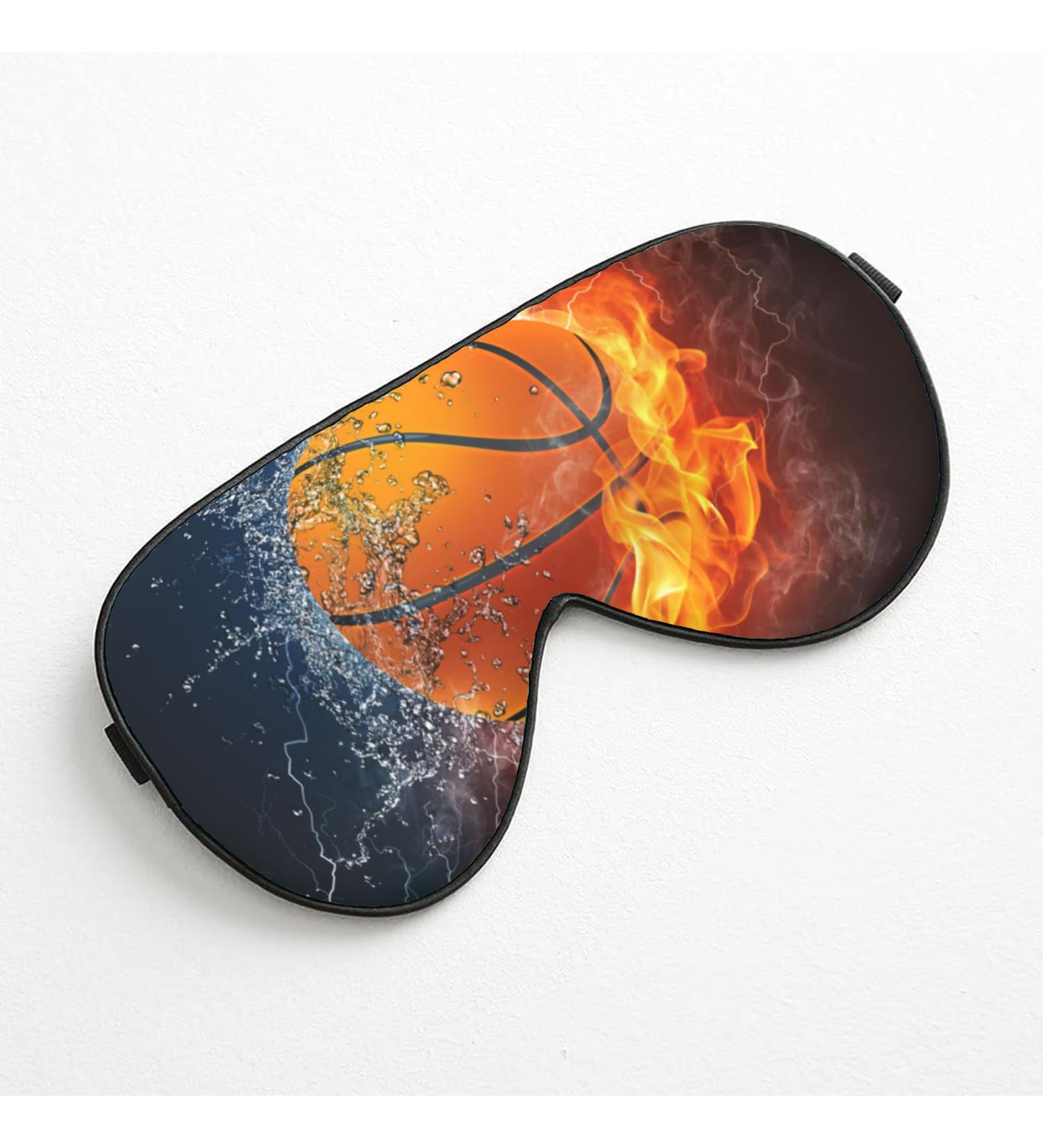 Basketball Water Fire Sleeping Mask | Adjustable Silk Eye Mask for Travel & Sleep | Light Blocking Eye Cover for Boys Girls & Women - Buy Online on GoSupps.com