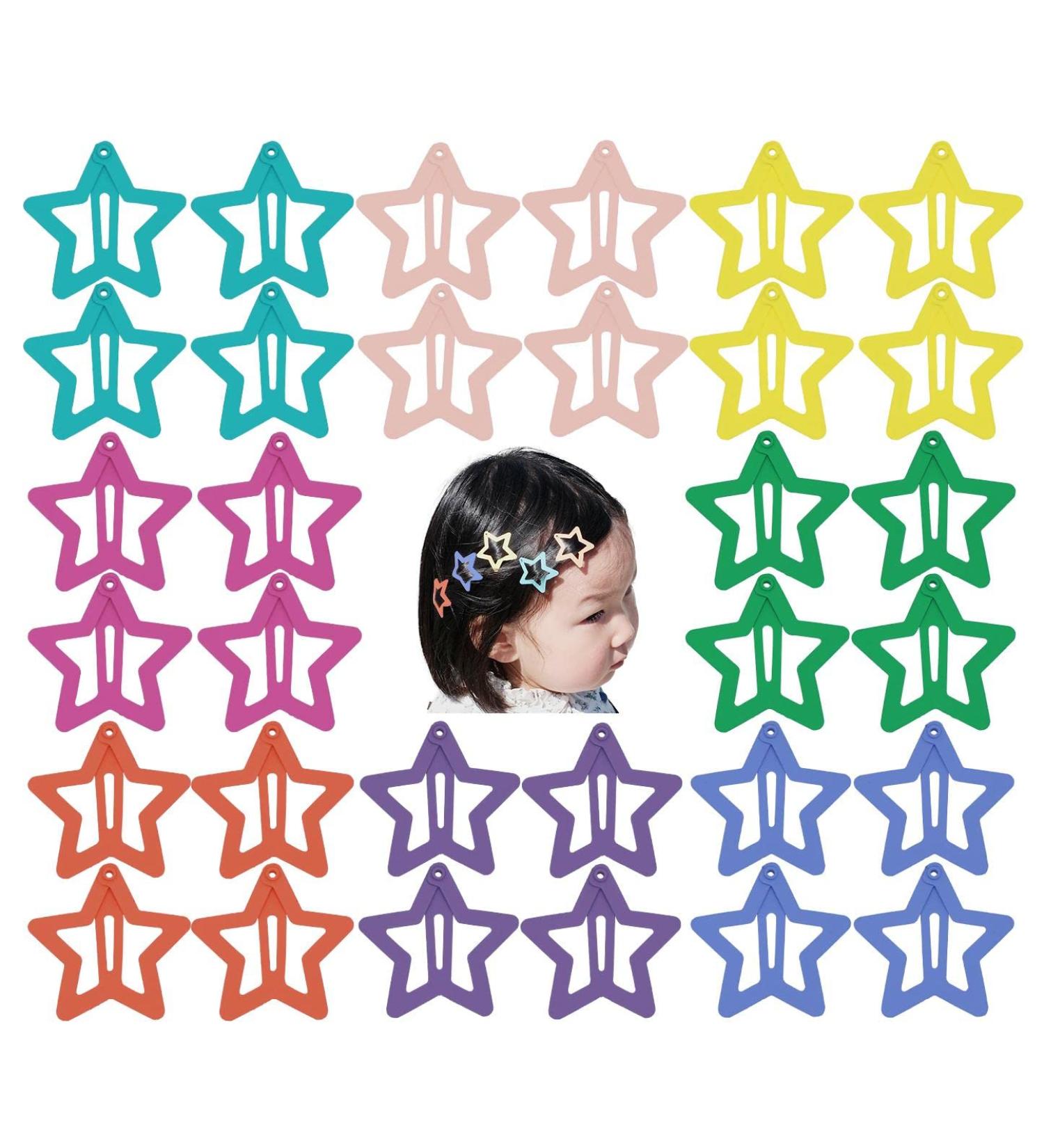 YAOKUA Star Hair Clips 32pcs - Non-slip Metal Barrettes for Girls, Kids, Teens & Women - Cute Colorful Snap Clips - Style2 - Buy Online on GoSupps.com