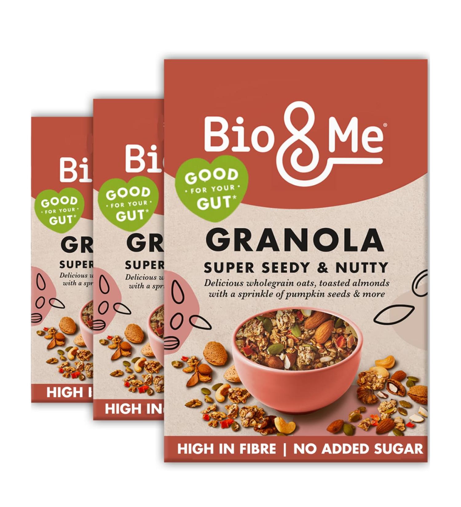 BioMe Bio&Me Super seedy and nutty muesli Vegan no added sugar gutloving 3 x 360g Pack - Buy Online on GoSupps.com