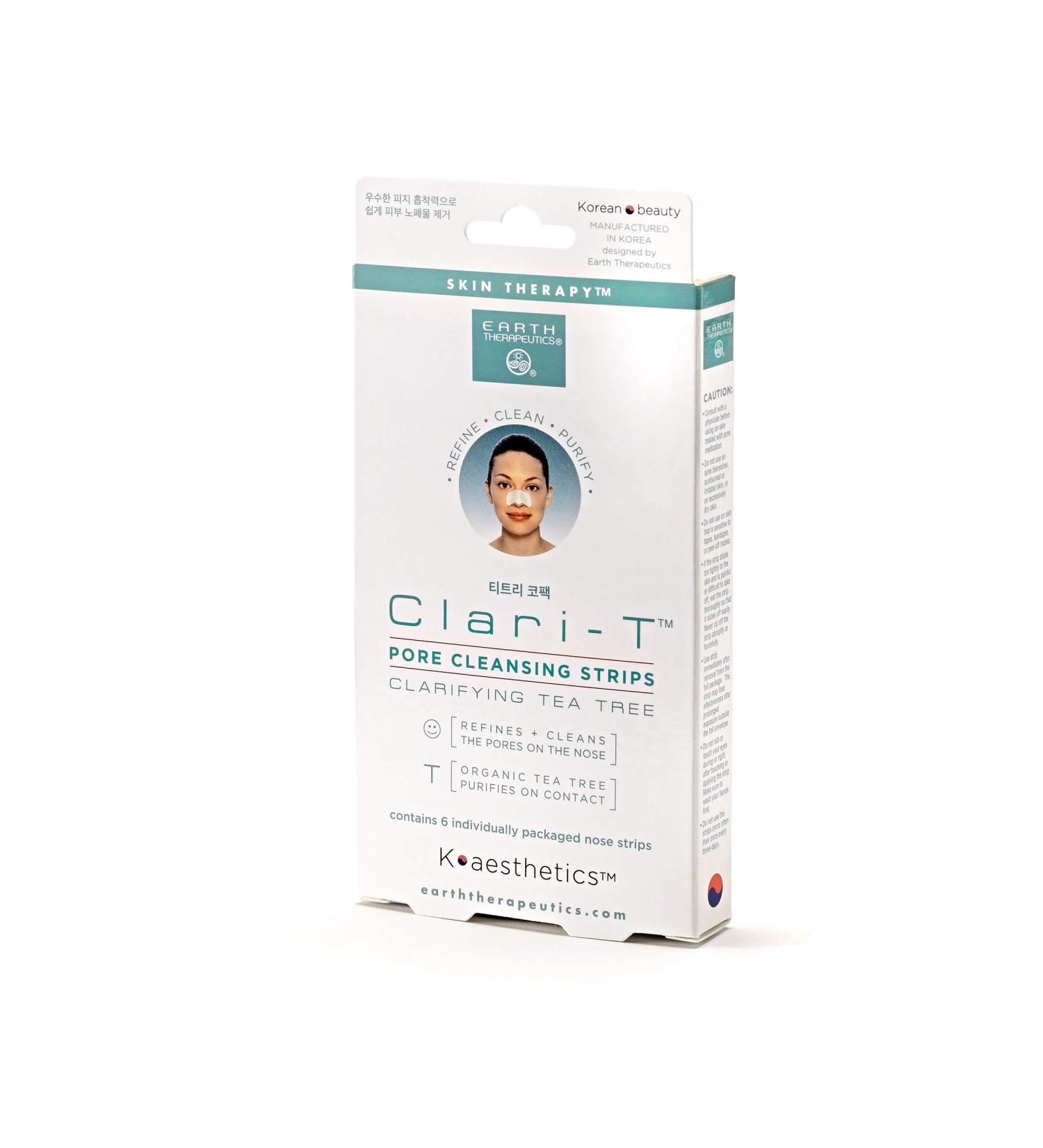 Buy Earth Therapeutics Clari-T Tea Tree Pore Cleansing Strips - 6 Strips | Effective Acne Treatment & Pore Care | International Shipping Available - Buy Online on GoSupps.com