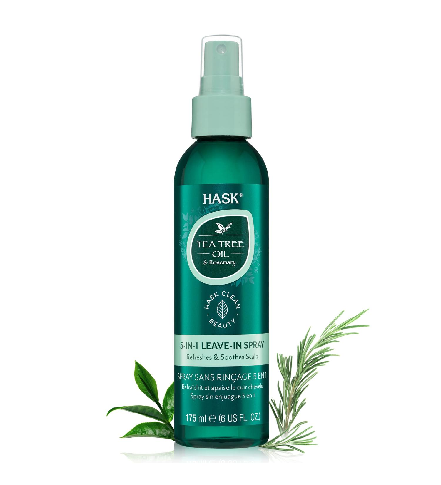 HASK Tea Tree Oil 5-in-1 Leave In Conditioner Spray - 6 Fl Oz | For All Hair Types | Color Safe, Gluten, Sulfate and Paraben Free - Buy Online on GoSupps.com