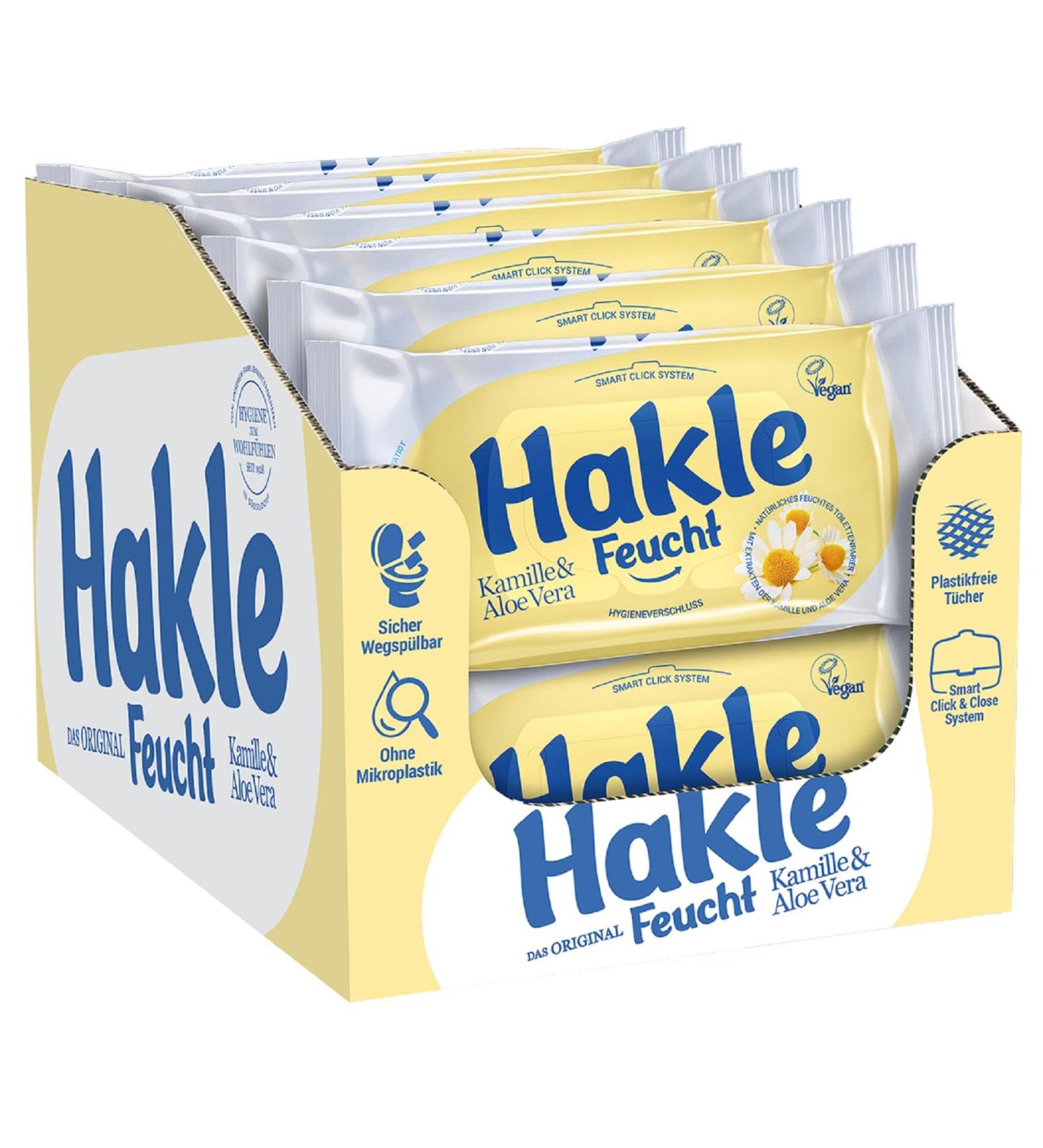 Hakle Wet Chamomile & Aloe Vera - 12 Packs | Moisture Rich Soothing Hygiene Wipes for Sensitive Skin - International Shipping Available - Buy Online on GoSupps.com