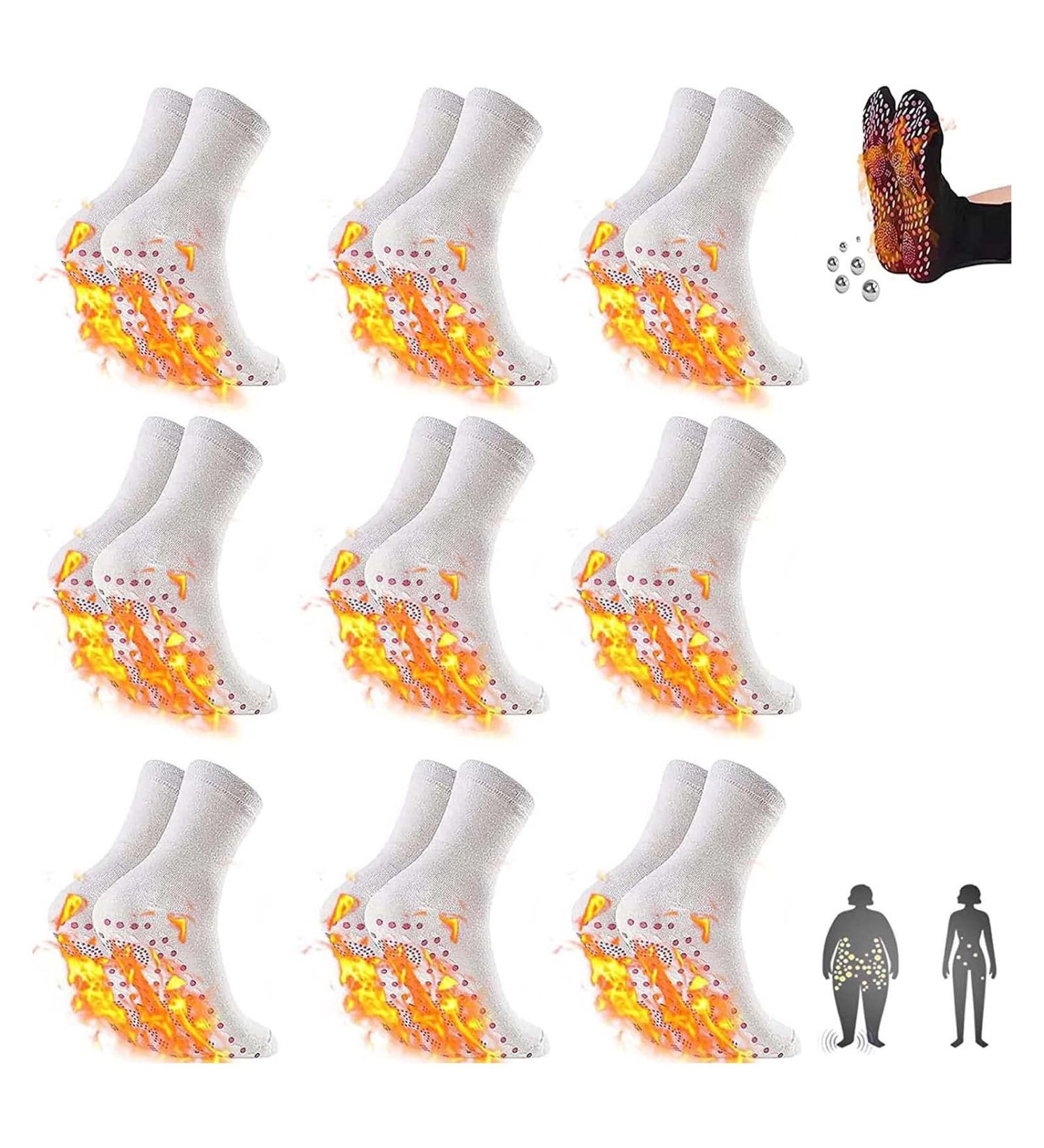 Alvo Feet Socks for Varicose Veins | Compression & Tourmaline Socks for Women - 9 Pairs in White - Buy Online on GoSupps.com