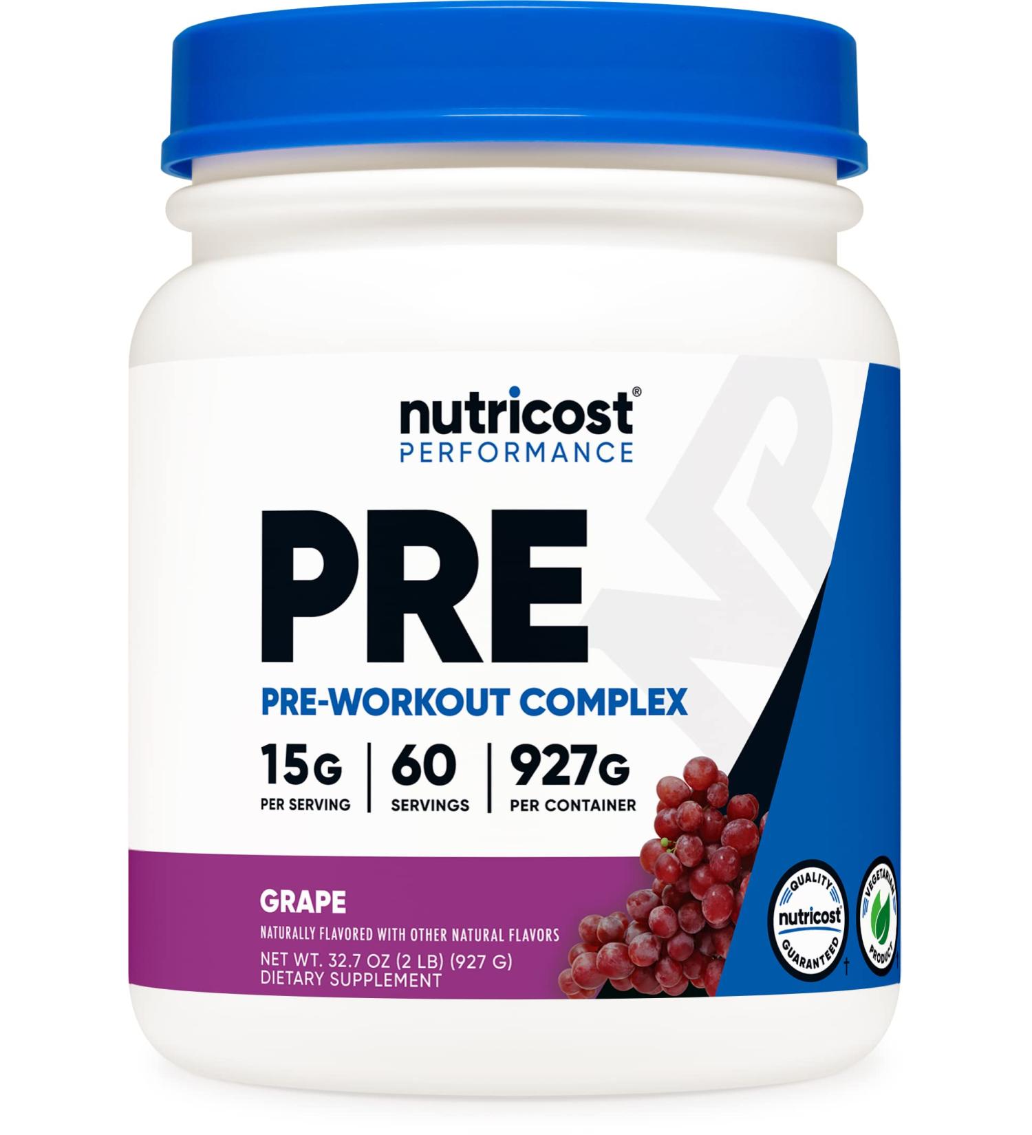 Nutricost Pre-Workout Complex Powder Grape (60 Serv) 60 Servings (Pack of 1) - Buy Online on GoSupps.com